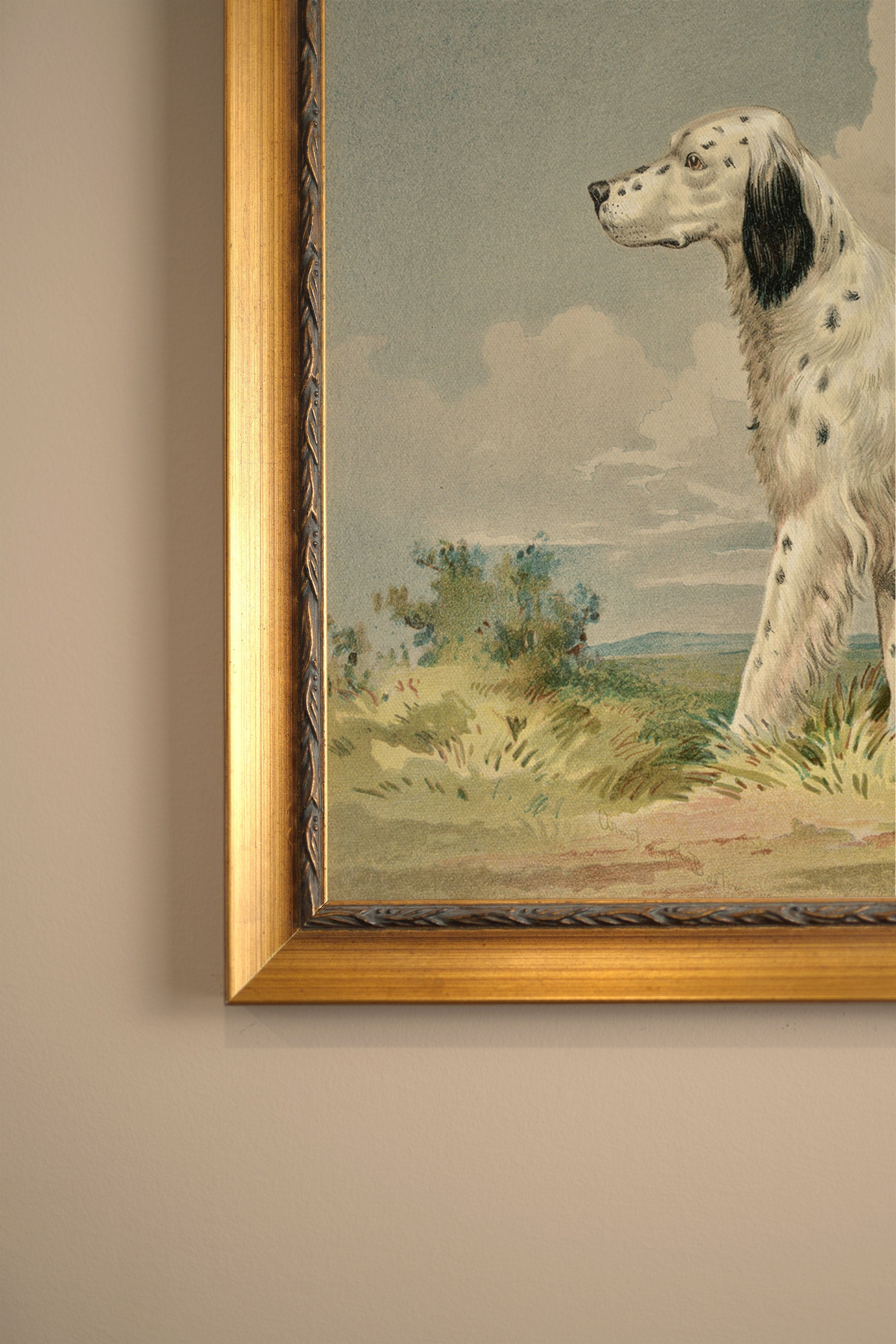 FAITHFUL COMPANION, Oeuvre sur toile rigide, encadré Vintage Or