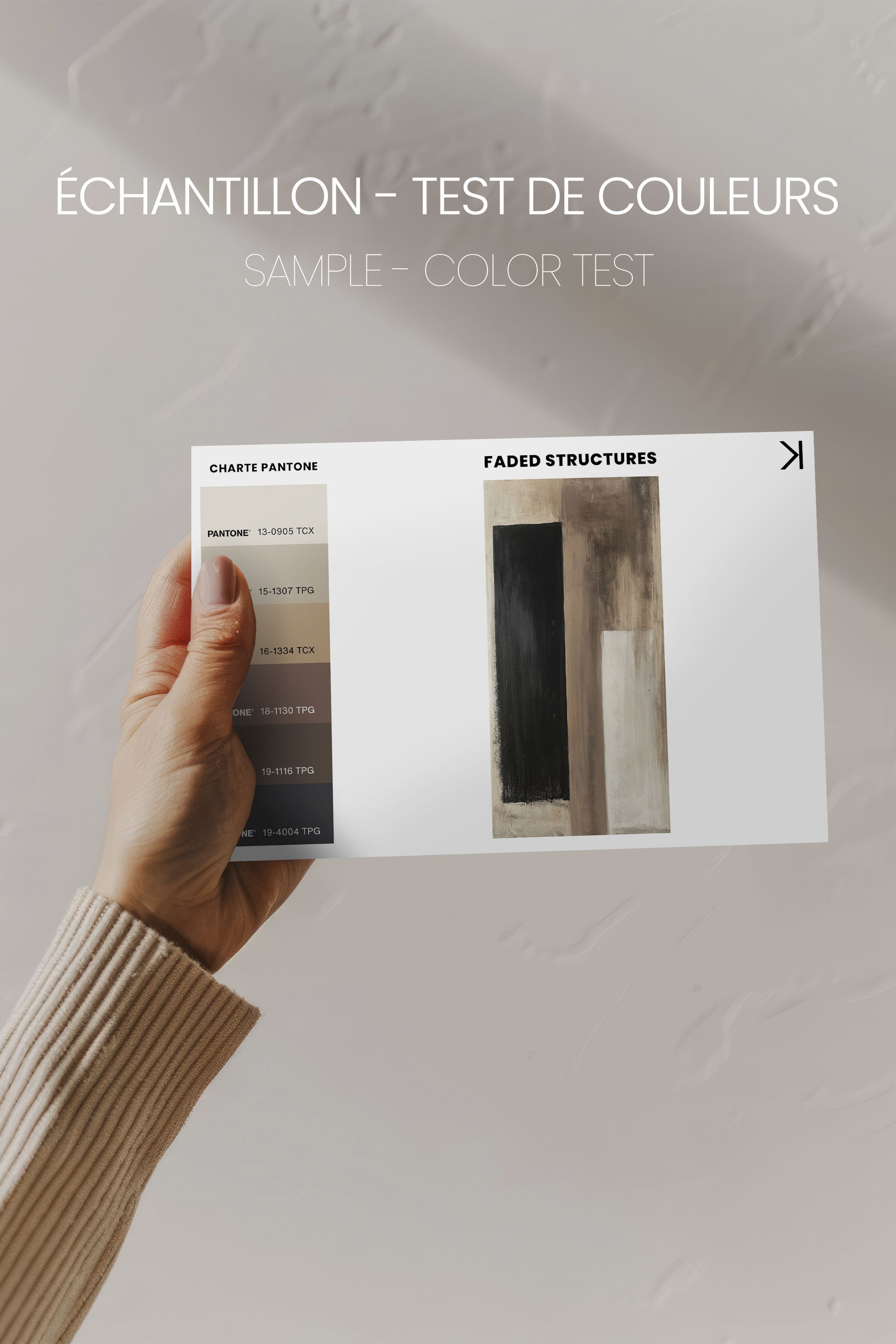 OLEKA CANVAS - FADED STRUCTURES, Oeuvre sur toile étirée, encadré Blanc