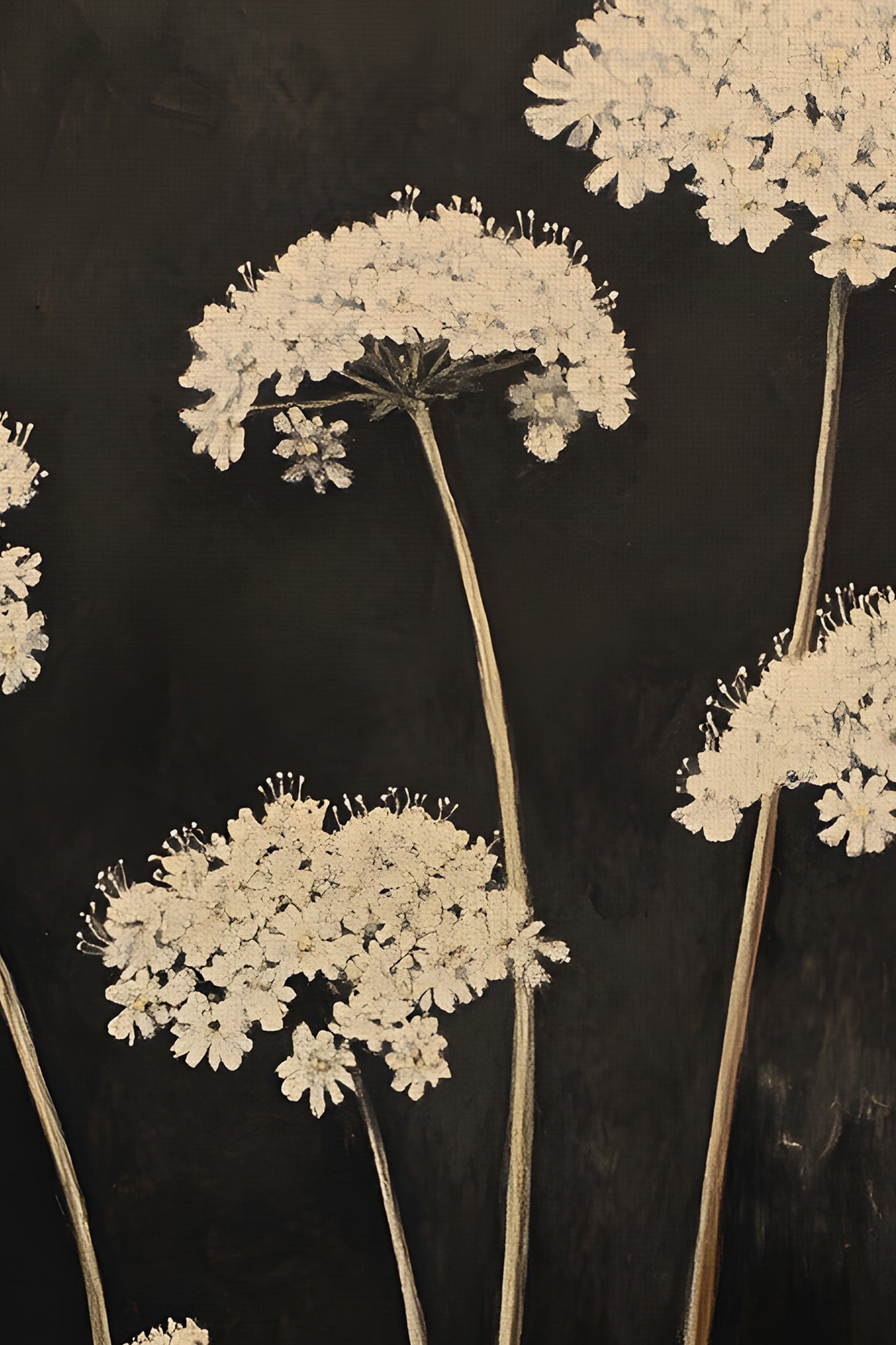 MIDNIGHT FLOWERS, VINTAGE BRONZE FRAME