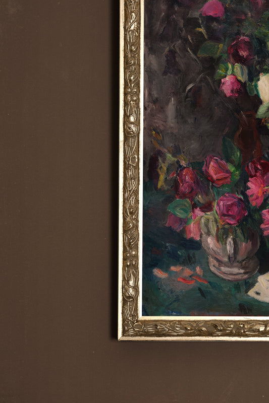 VELOURS D'ÉPOQUE, CADRE VINTAGE ARGENT