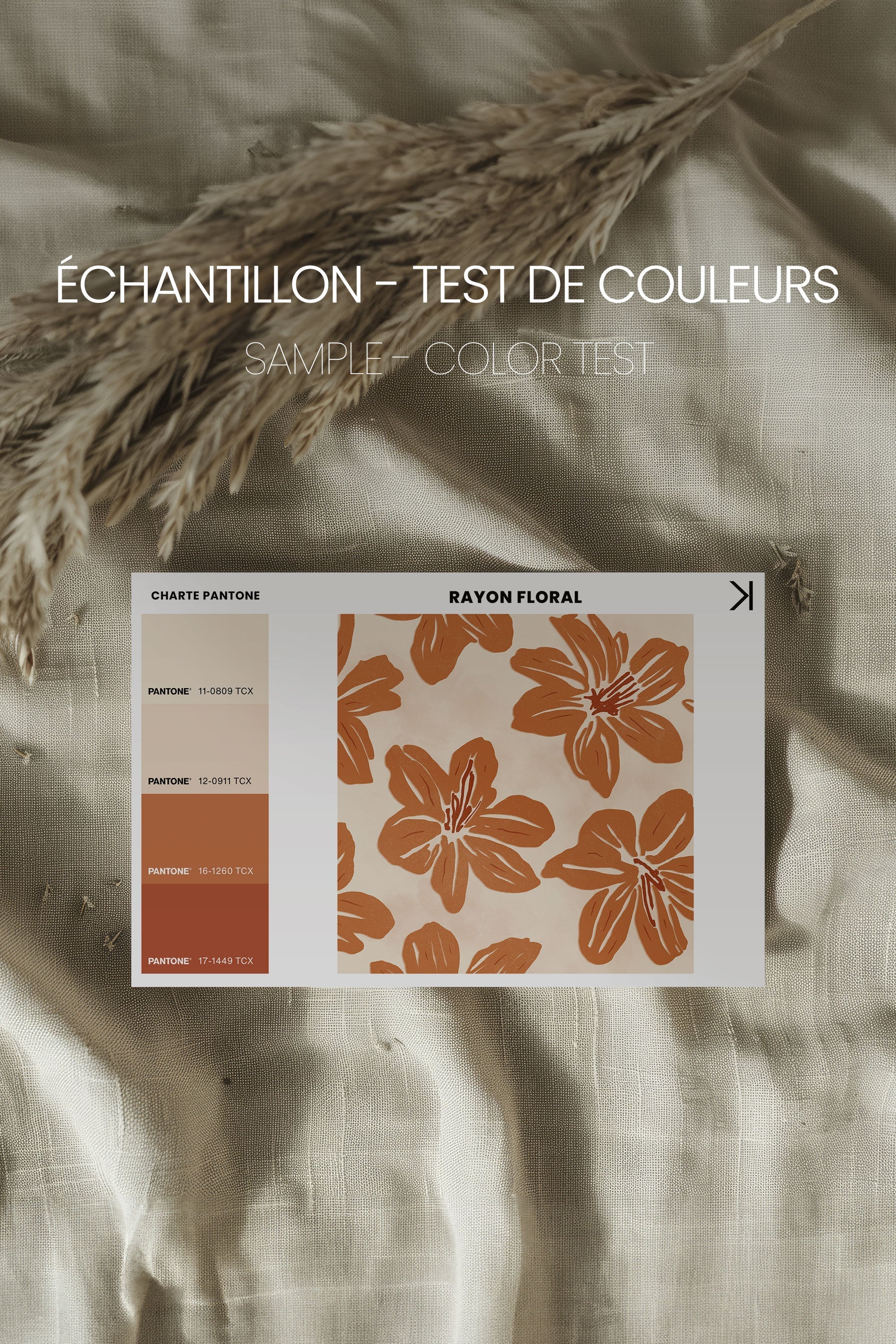OLEKA CANVAS - RAYON FLORAL, Oeuvre sur toile étirée, encadré Blanc