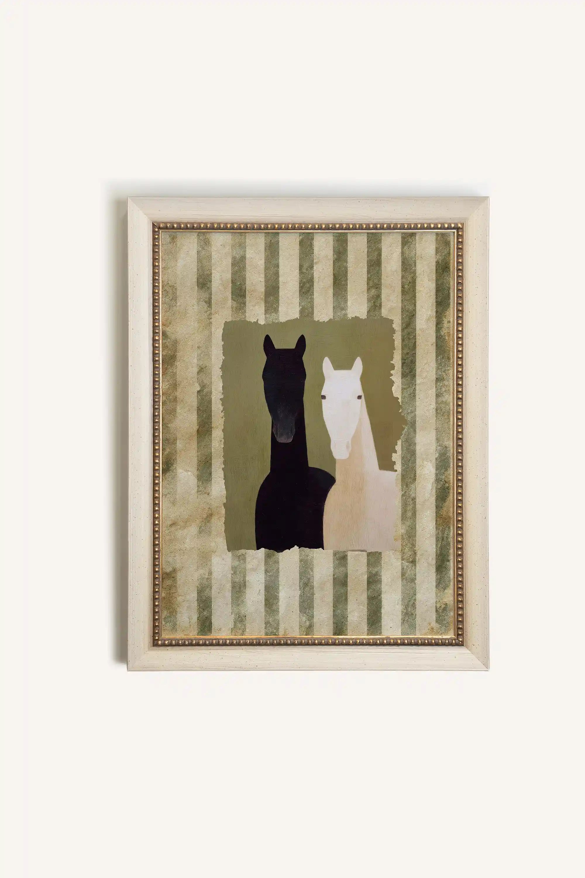 PASTURE GUARDIANS, Artwork on rigid canvas, signature frame by Atelier Dansereau