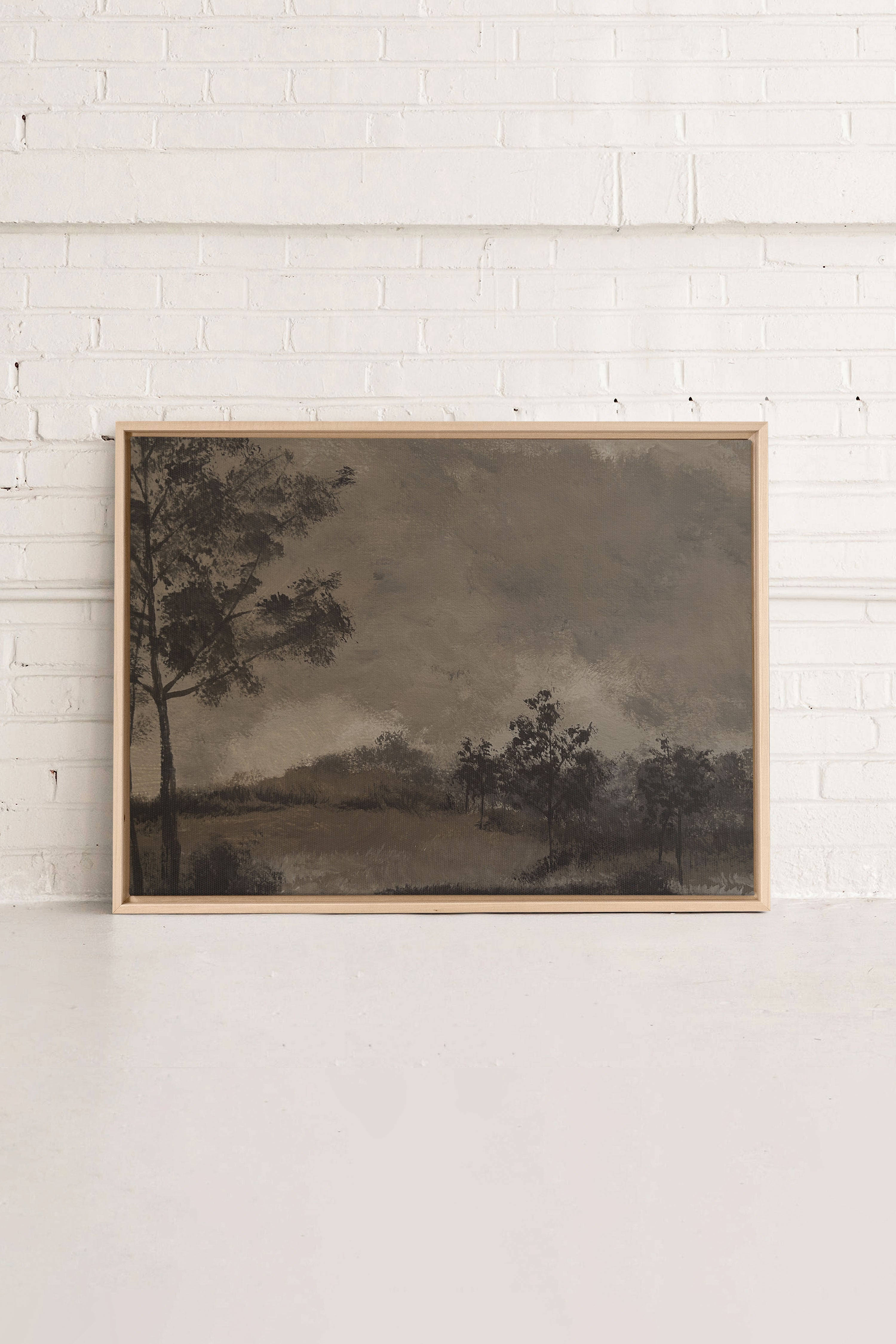 HAZY WOODS, Artwork on stretched canvas, framed Natural Light