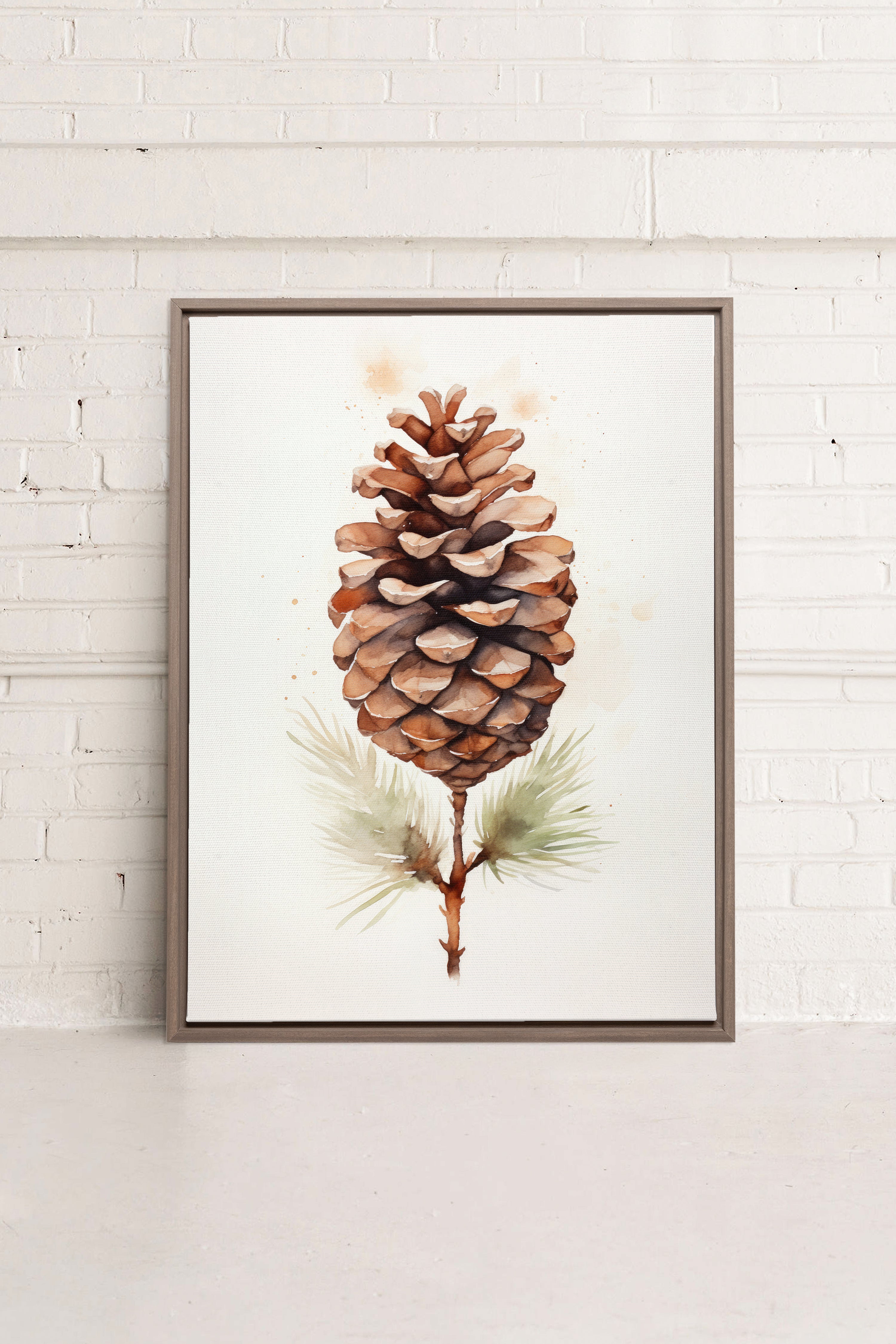 OLEKA CANVAS - Pine haven, Oeuvre sur toile étirée, encadré Brun Chêne