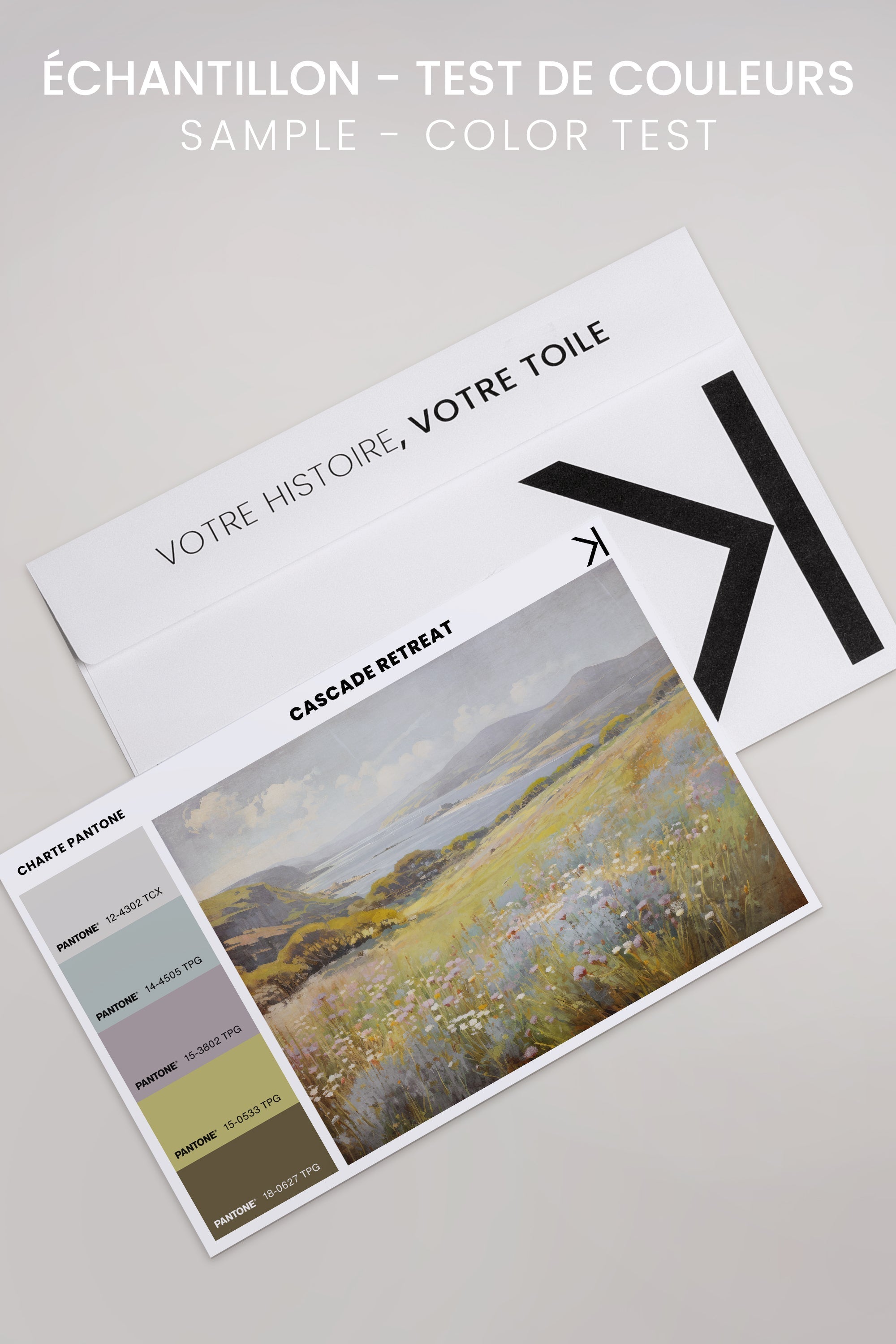 OLEKA CANVAS - Cascade retreat, Oeuvre sur toile étirée, encadré Brun Chêne