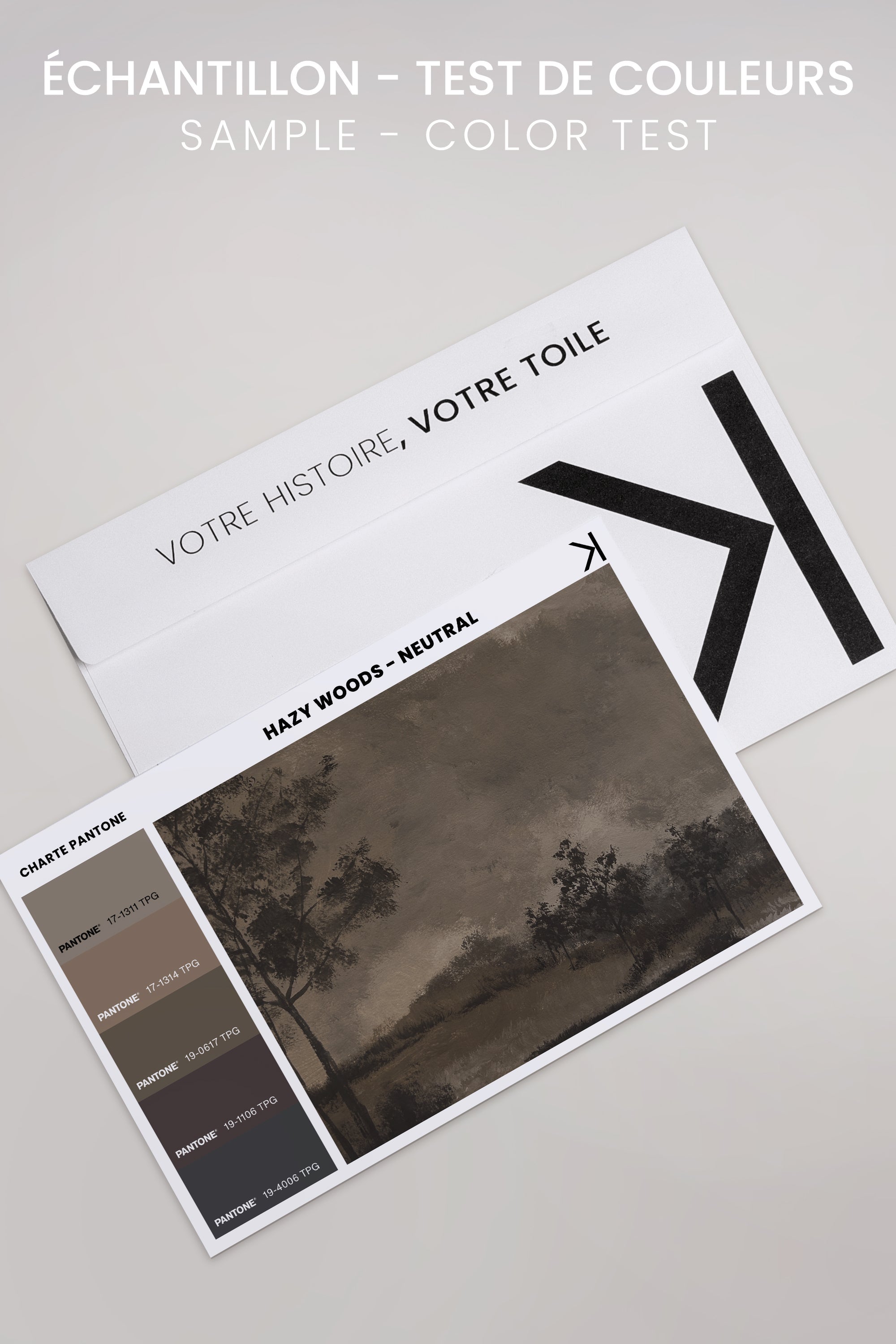OLEKA CANVAS - HAZY WOODS, Oeuvre sur toile étirée, encadré Brun Noyer