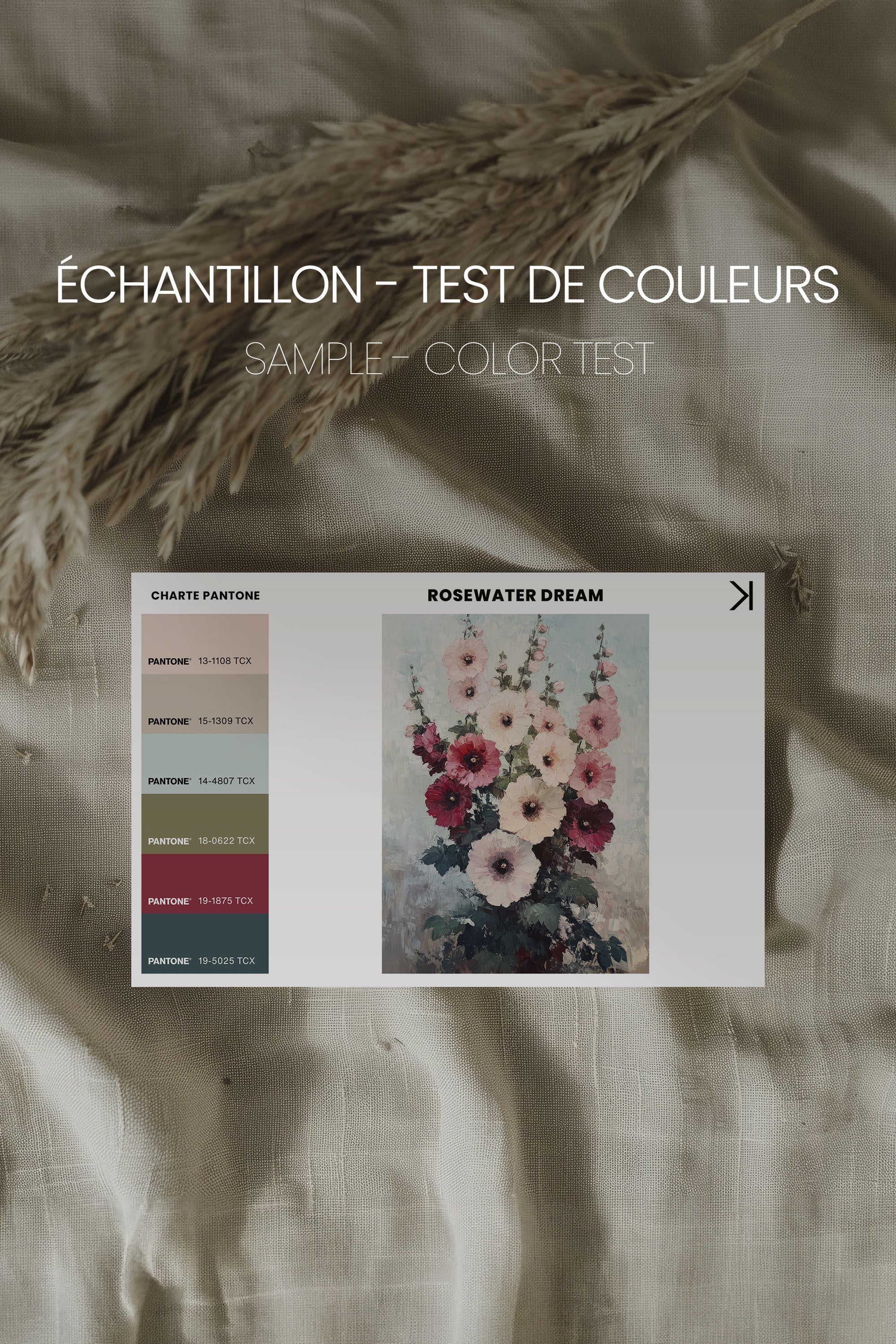 OLEKA CANVAS - ROSEWATER DREAM, Oeuvre sur toile étirée, encadré Brun Chêne