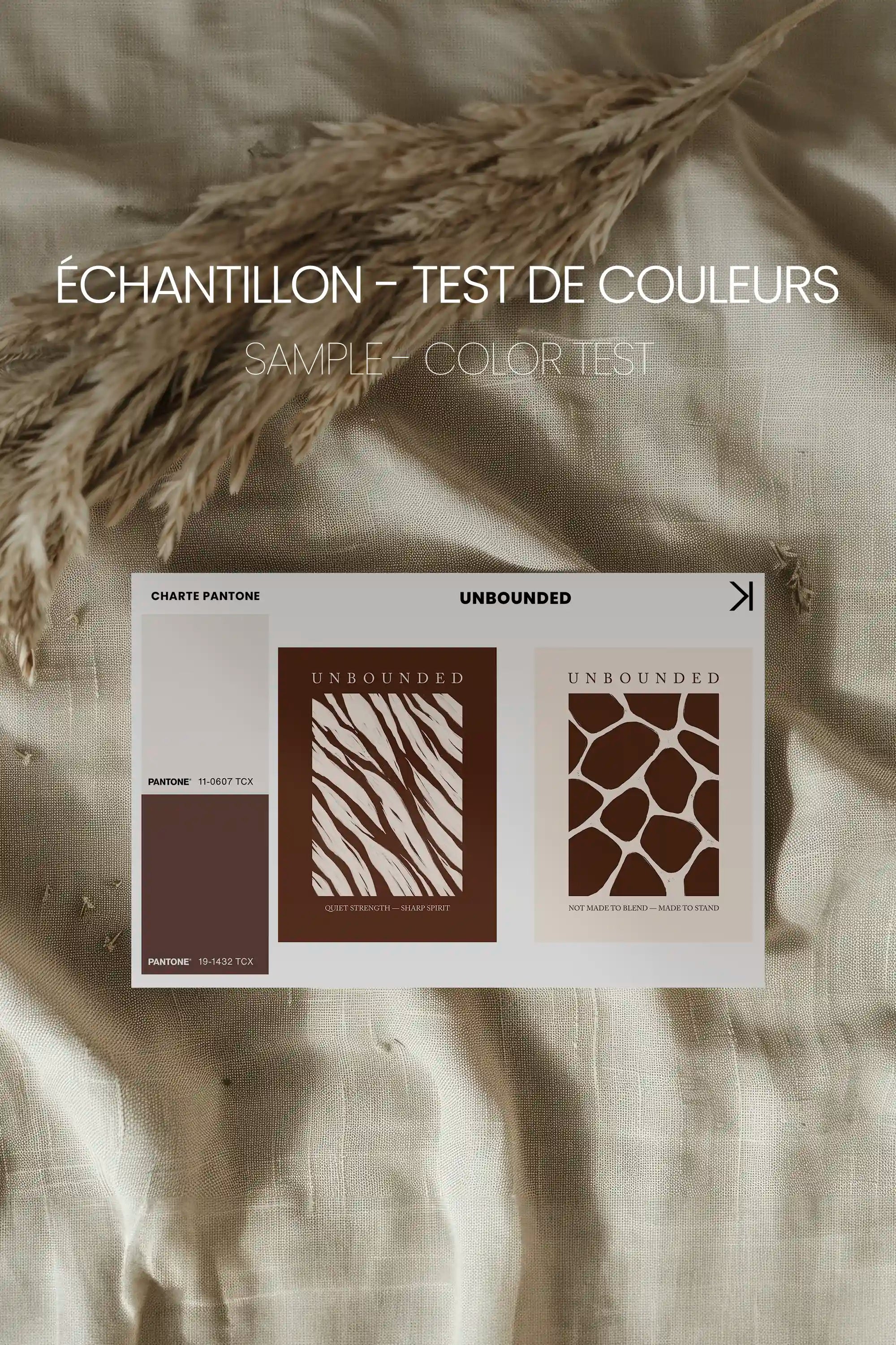 UNBOUNDED DUO, 2 Oeuvres sur toile étirée, encadré Brun Noyer