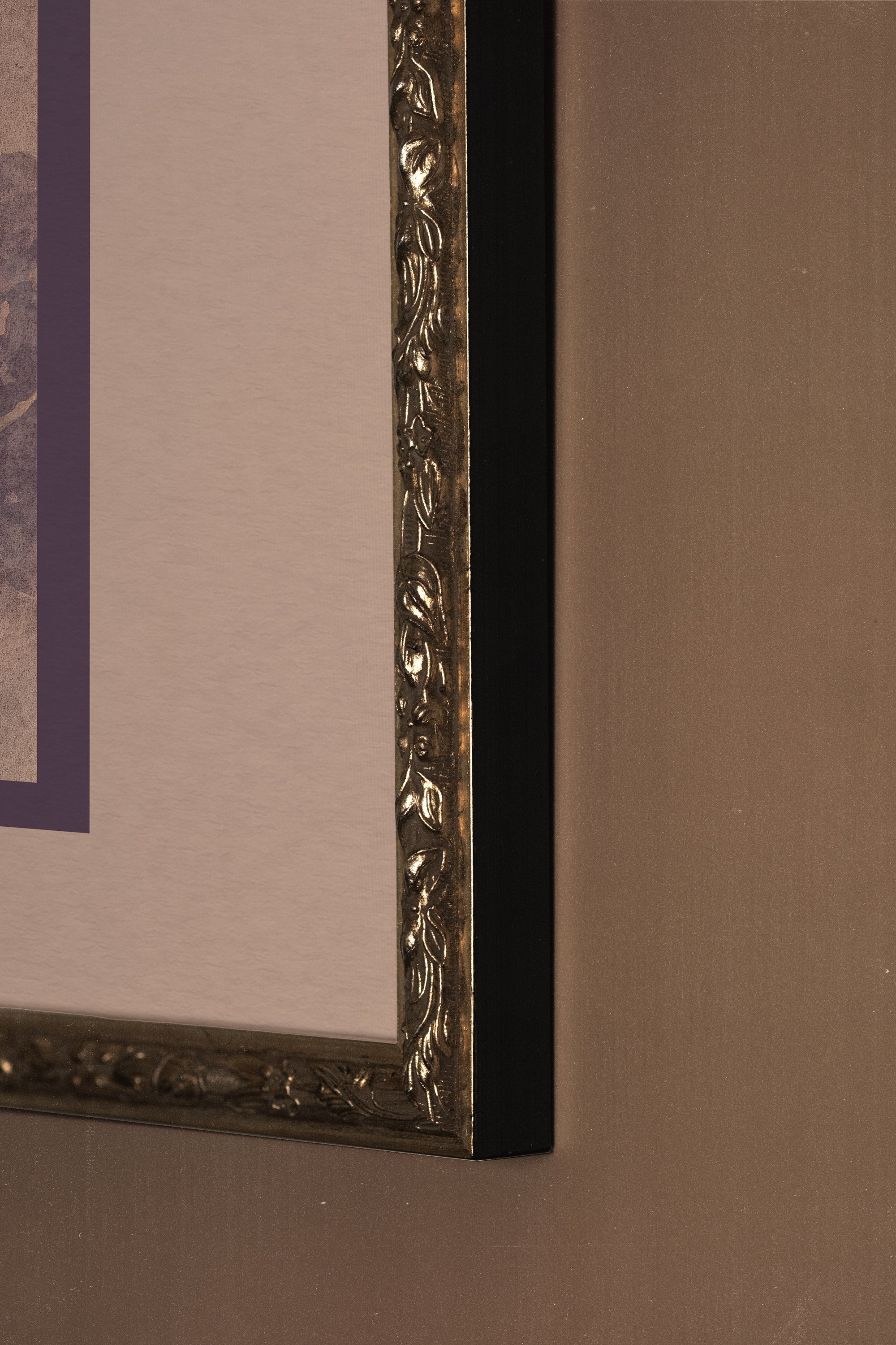 WILD VELVET, Artwork on rigid canvas, framed Vintage Silver