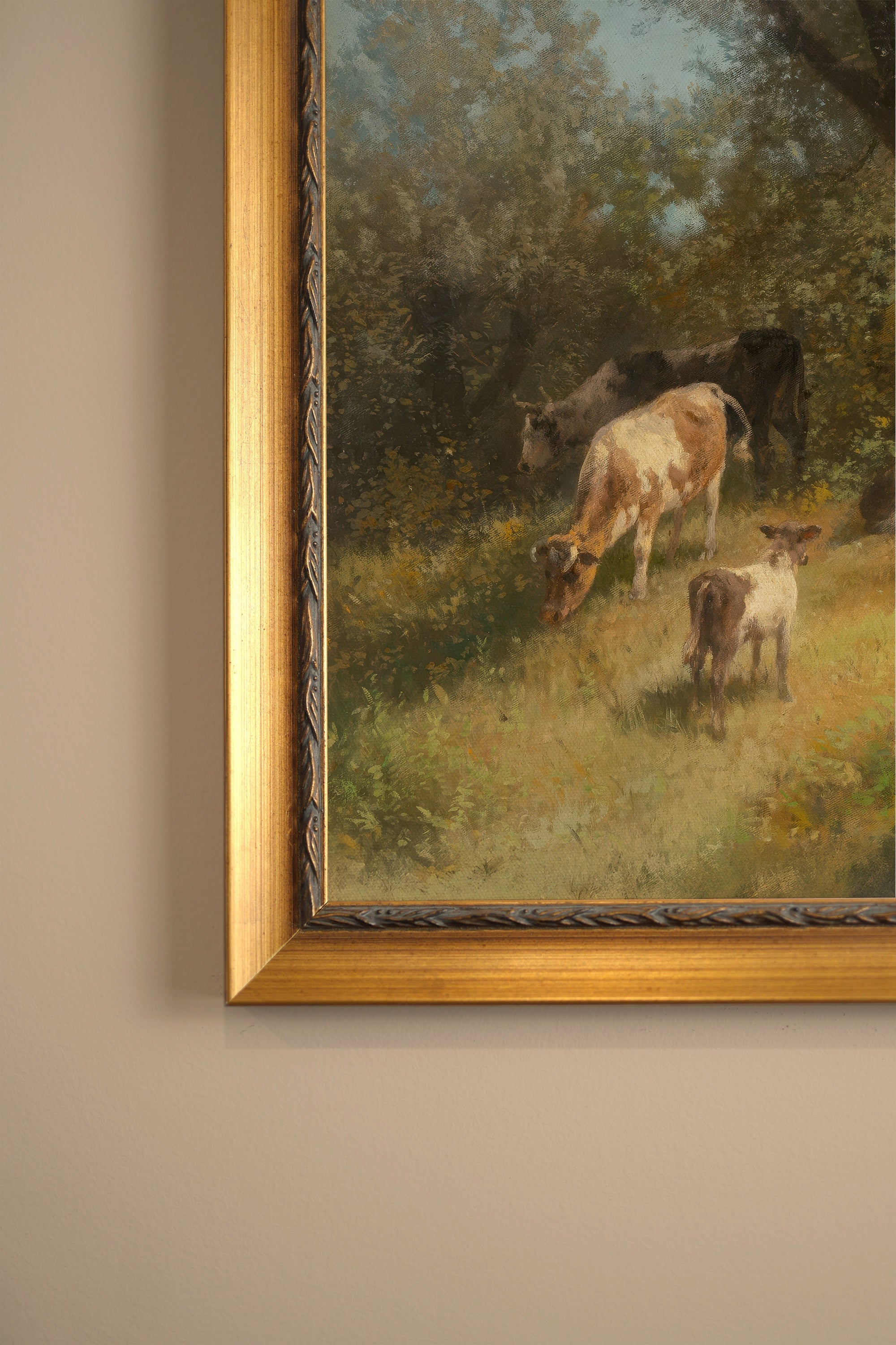 SOUFFLE DE PRAIRIE, Oeuvre sur toile rigide, encadré Vintage Or