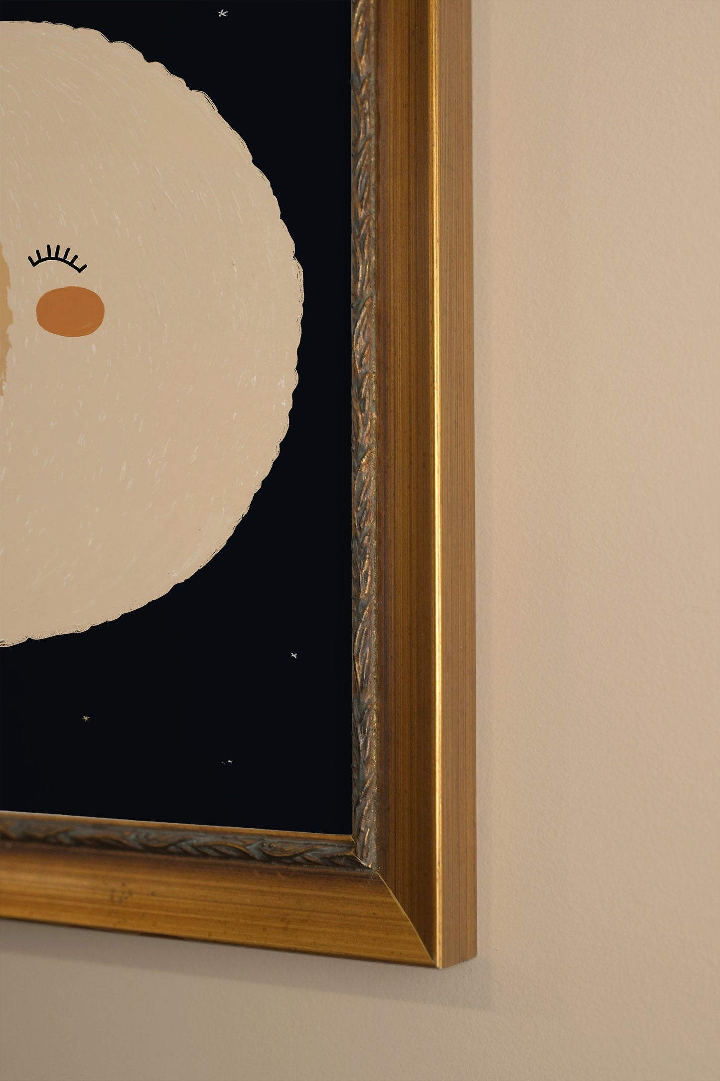 LUNE SOURIRE, CADRE VINTAGE OR