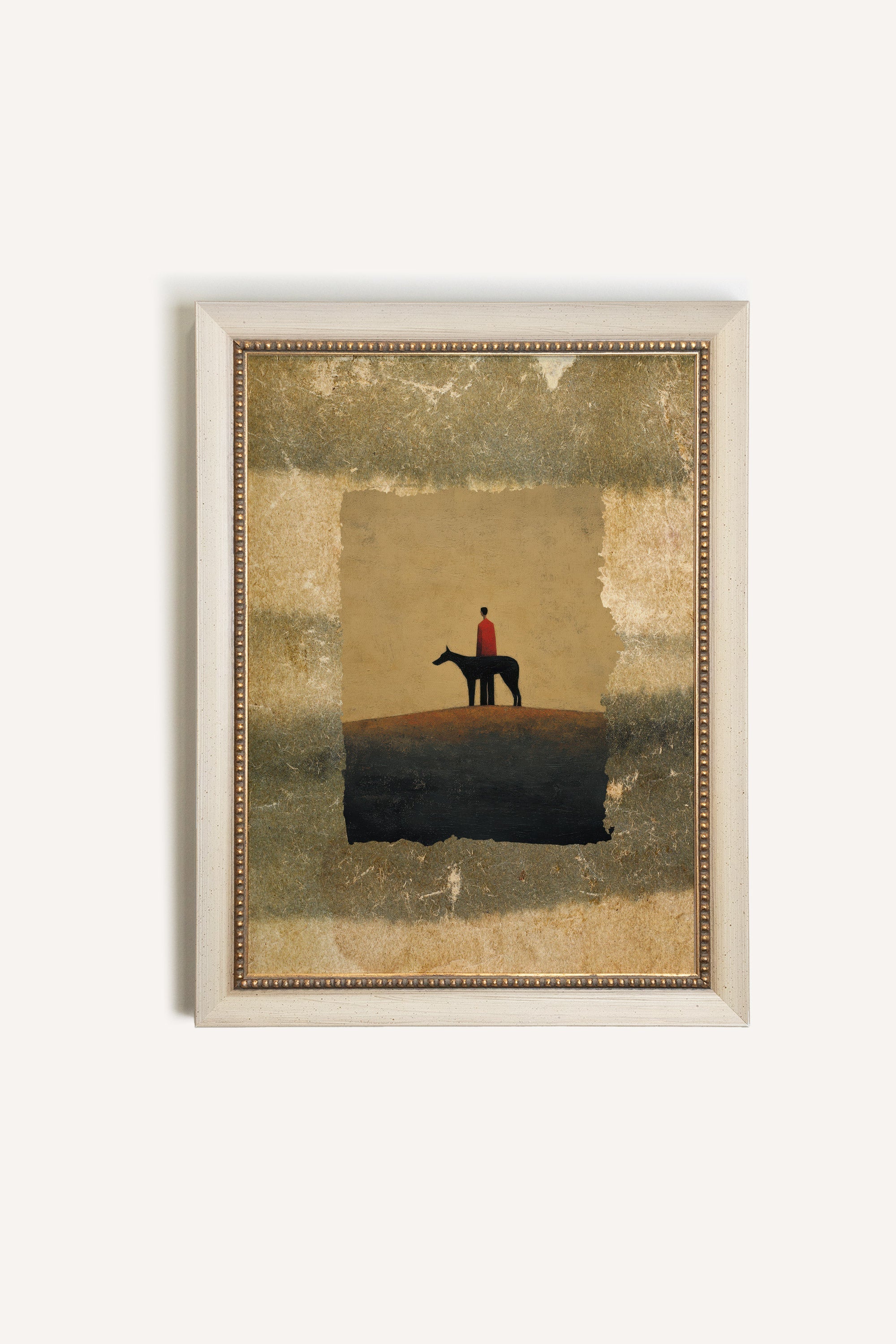 KEEPER OF THE EDGE, Oeuvre sur toile rigide, encadré Vintage Blanc