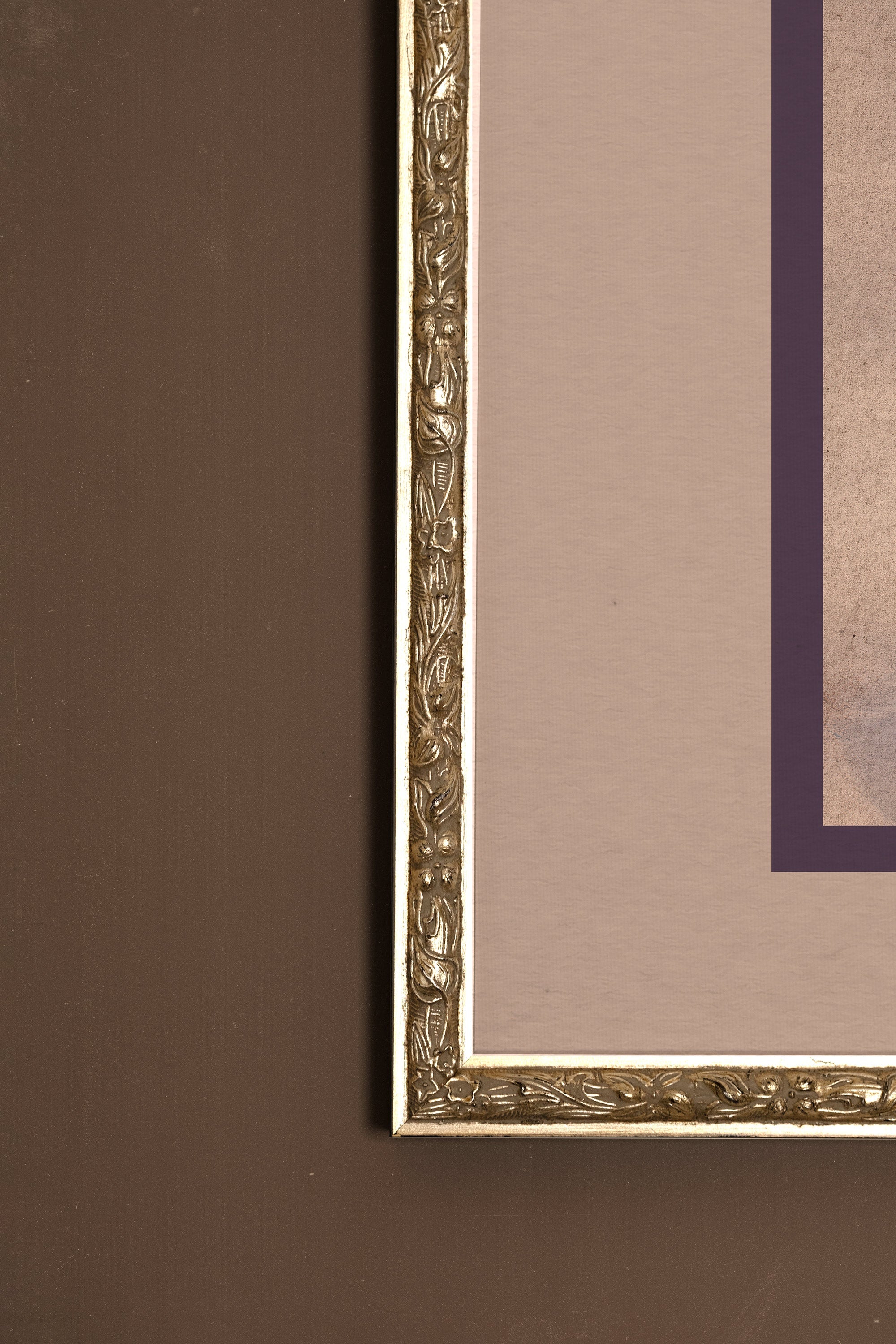 WILD VELVET, Artwork on rigid canvas, framed Vintage Silver