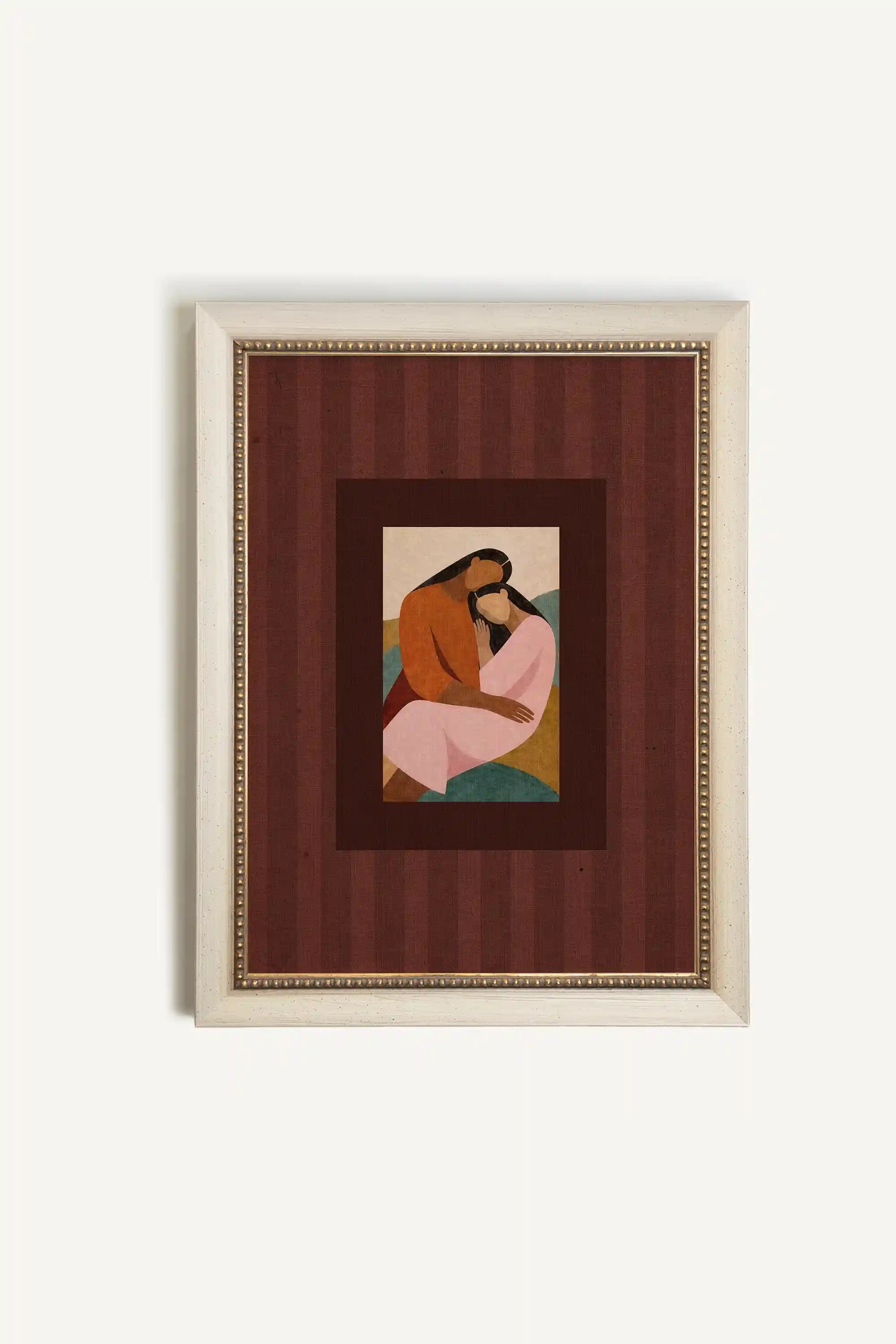 IN YOUR ARMS, Artwork on rigid canvas, signature frame by Atelier Dansereau