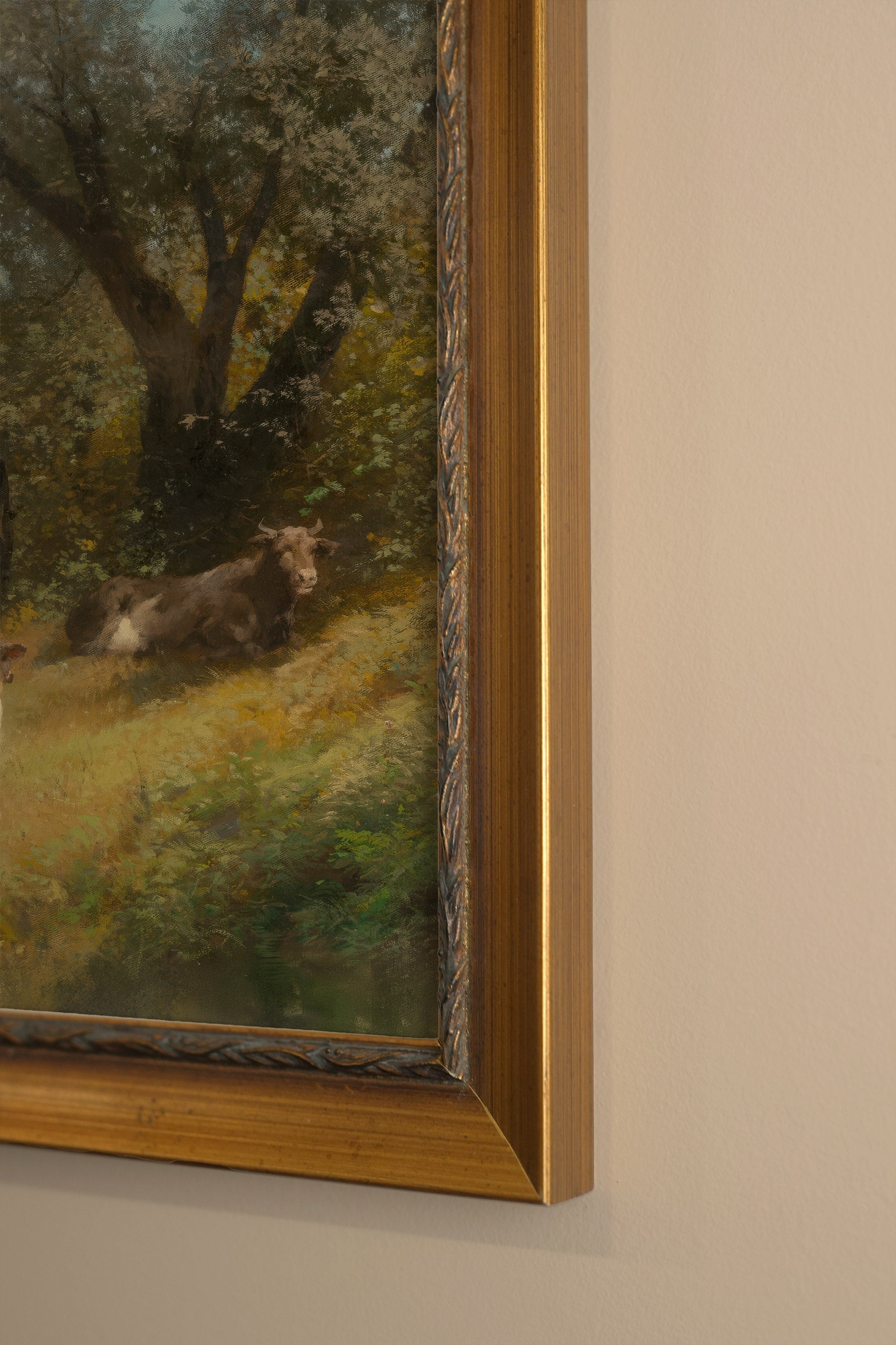 SOUFFLE DE PRAIRIE, Oeuvre sur toile rigide, encadré Vintage Or