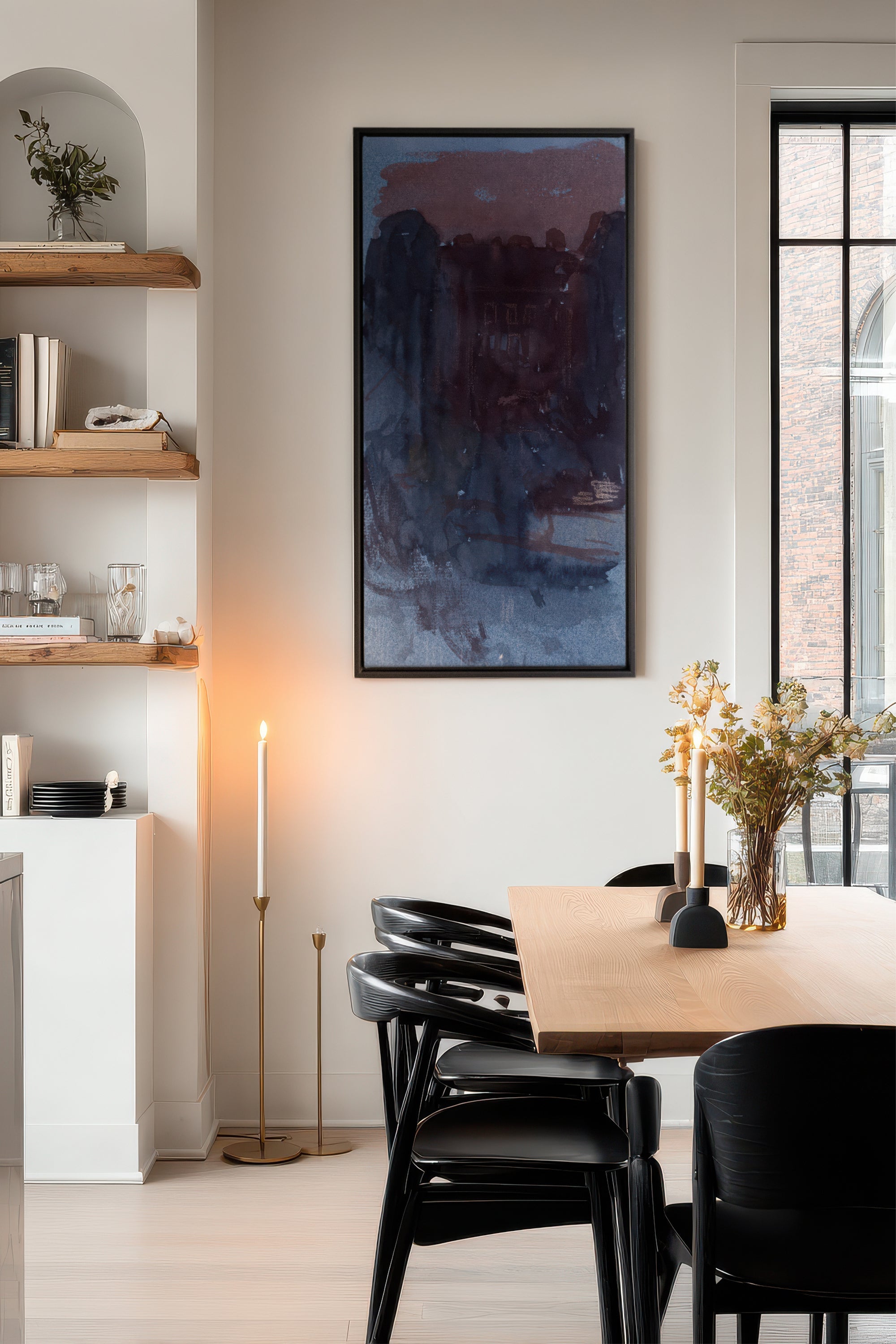 BURNT NIGHTFALL, Oeuvre sur toile étirée, encadré Noir