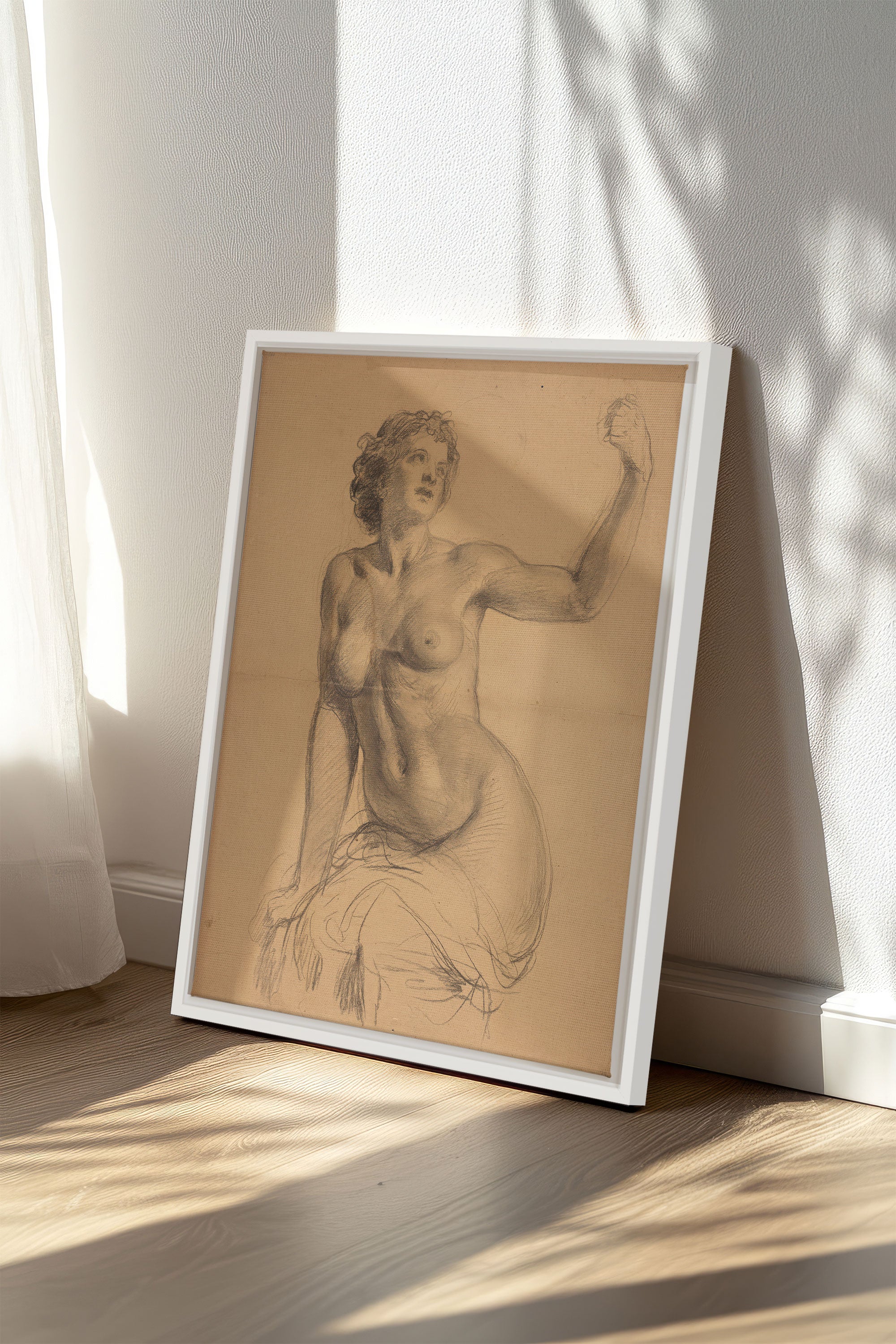 TIMELESS MUSE, Artwork on stretched canvas, framed in white