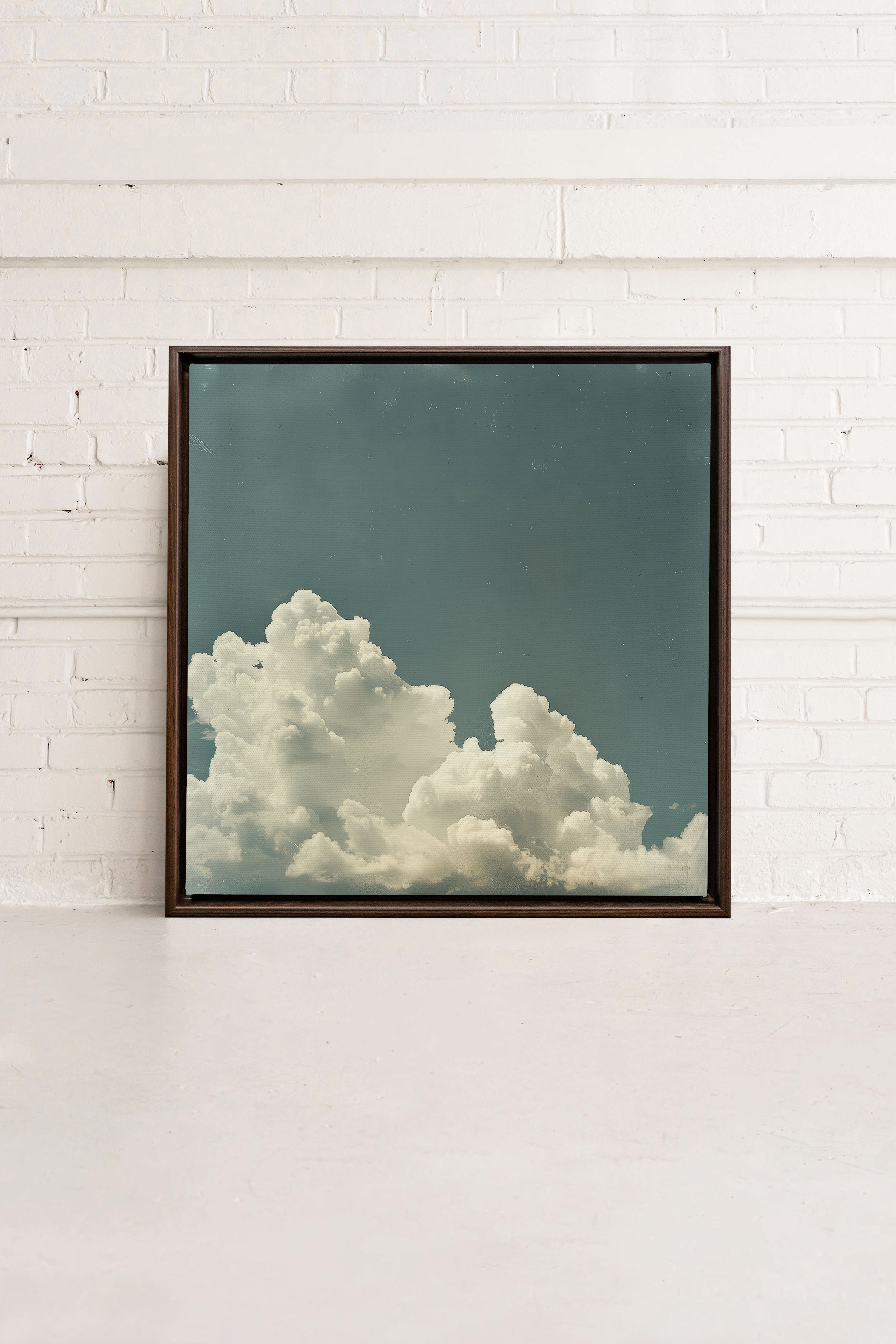NOSTALGIC SKY, Artwork on stretched canvas, framed in Walnut Brown