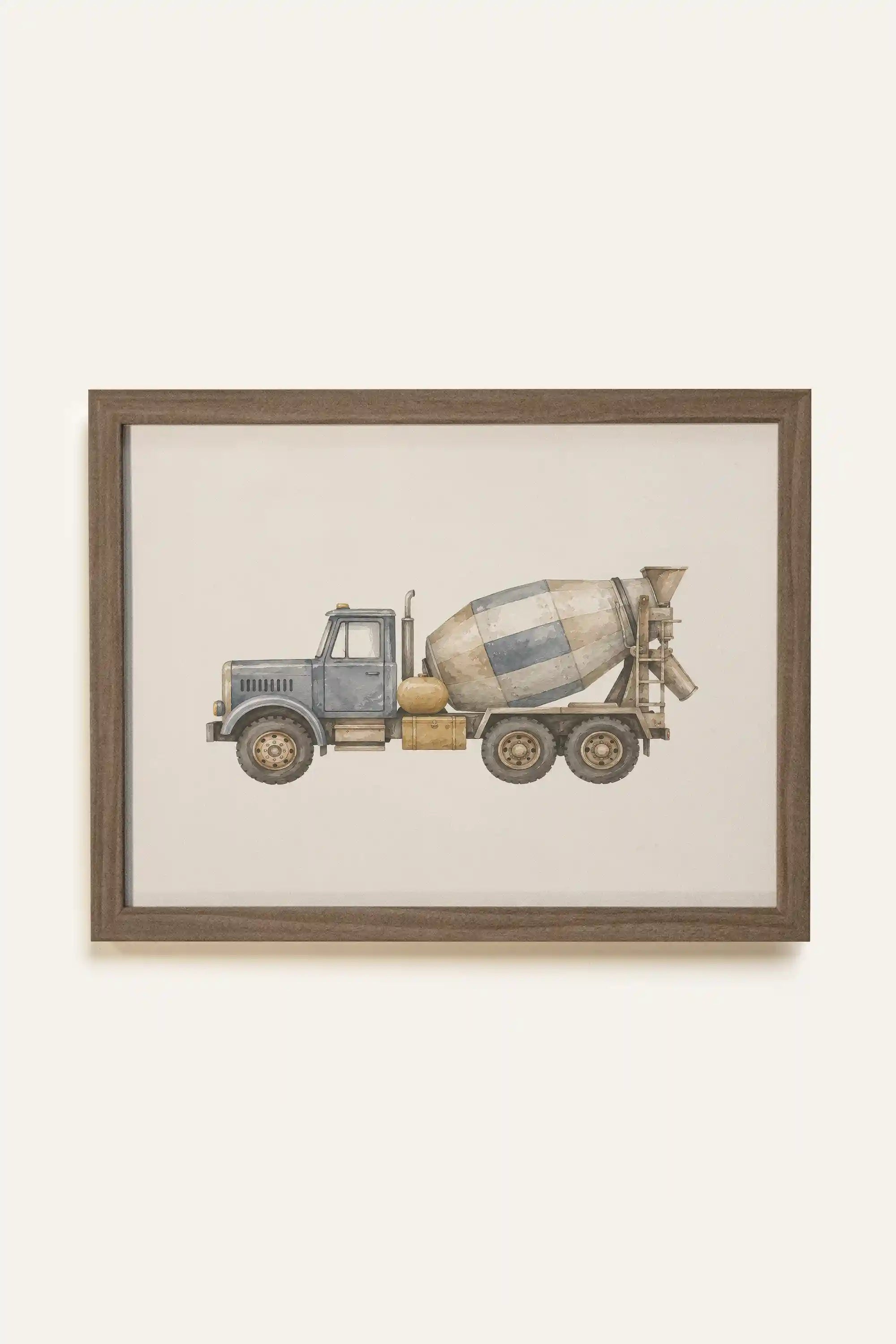 MIX & BUILD, Oeuvre sur toile rigide, encadré brun chêne