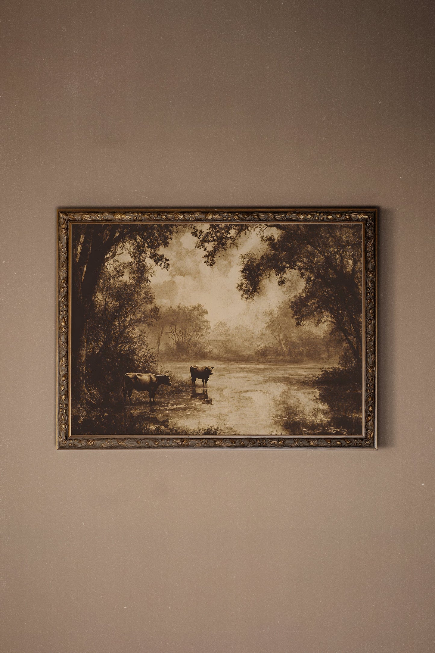 RIVER OF YESTERYEAR, VINTAGE BRONZE FRAME