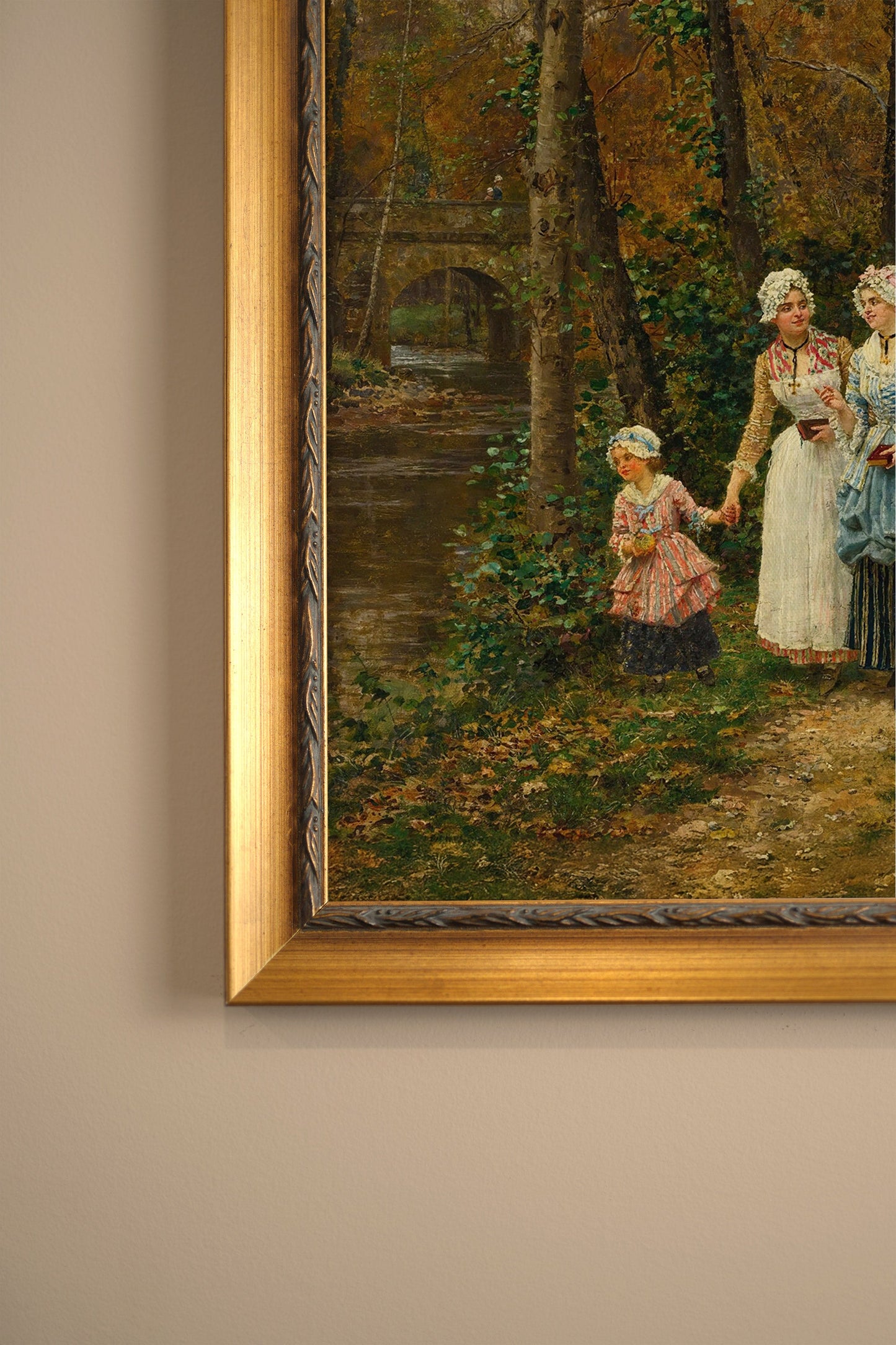 AUTUMN WALK, VINTAGE GOLD FRAME