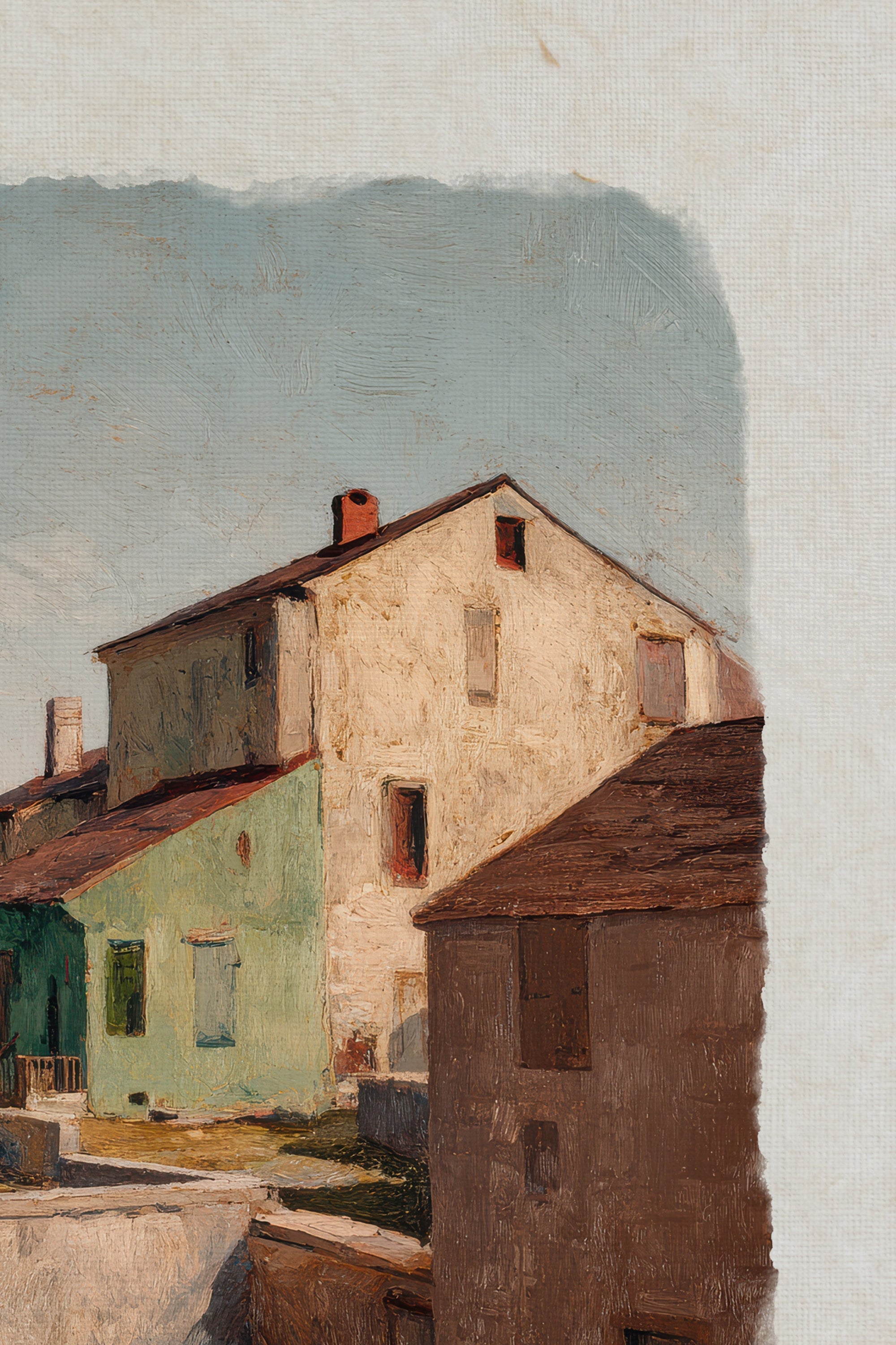 SUNLIT WALLS, Oeuvre sur toile rigide, encadré Vintage Or