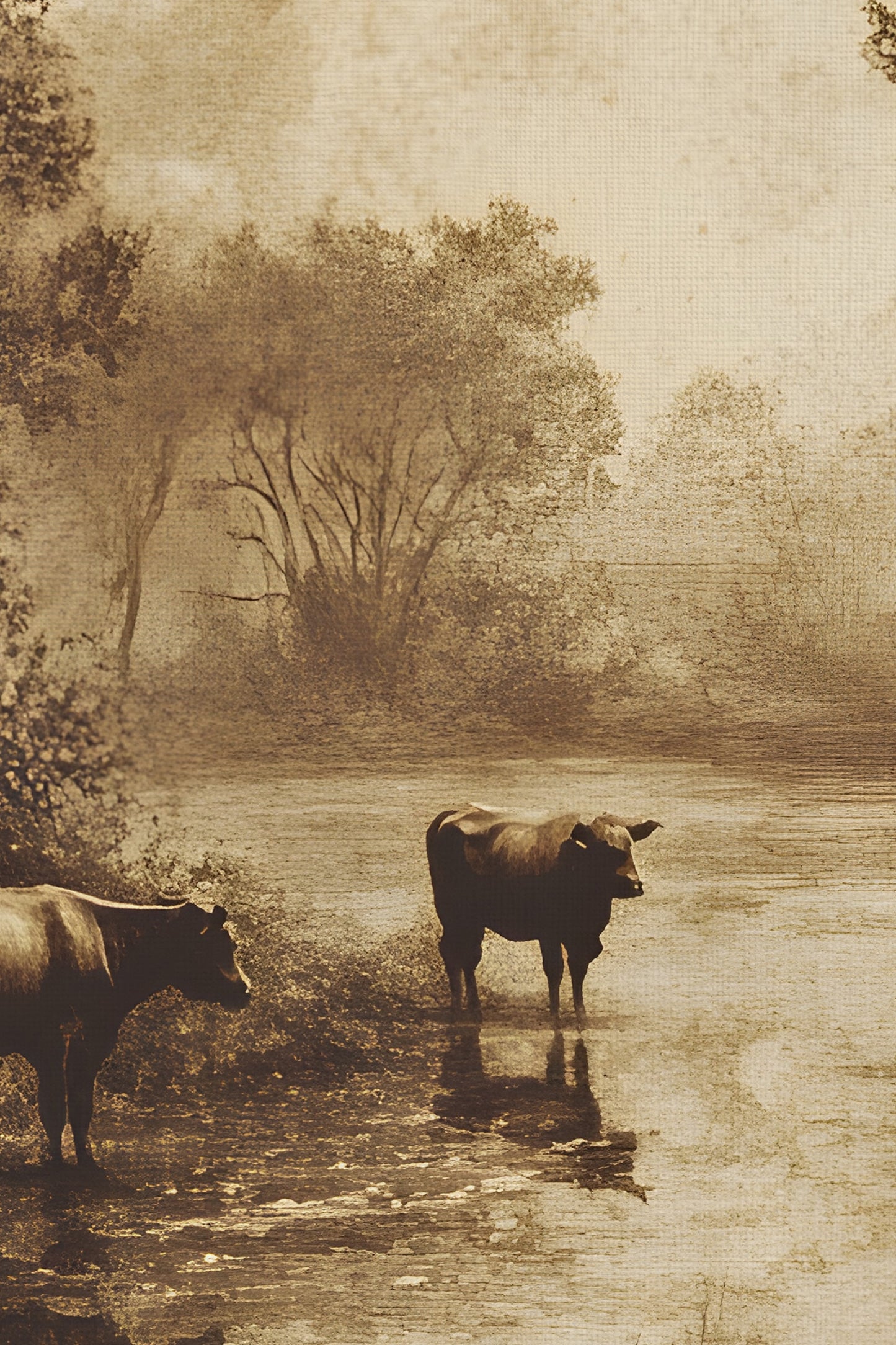 RIVER OF YESTERYEAR, VINTAGE BRONZE FRAME