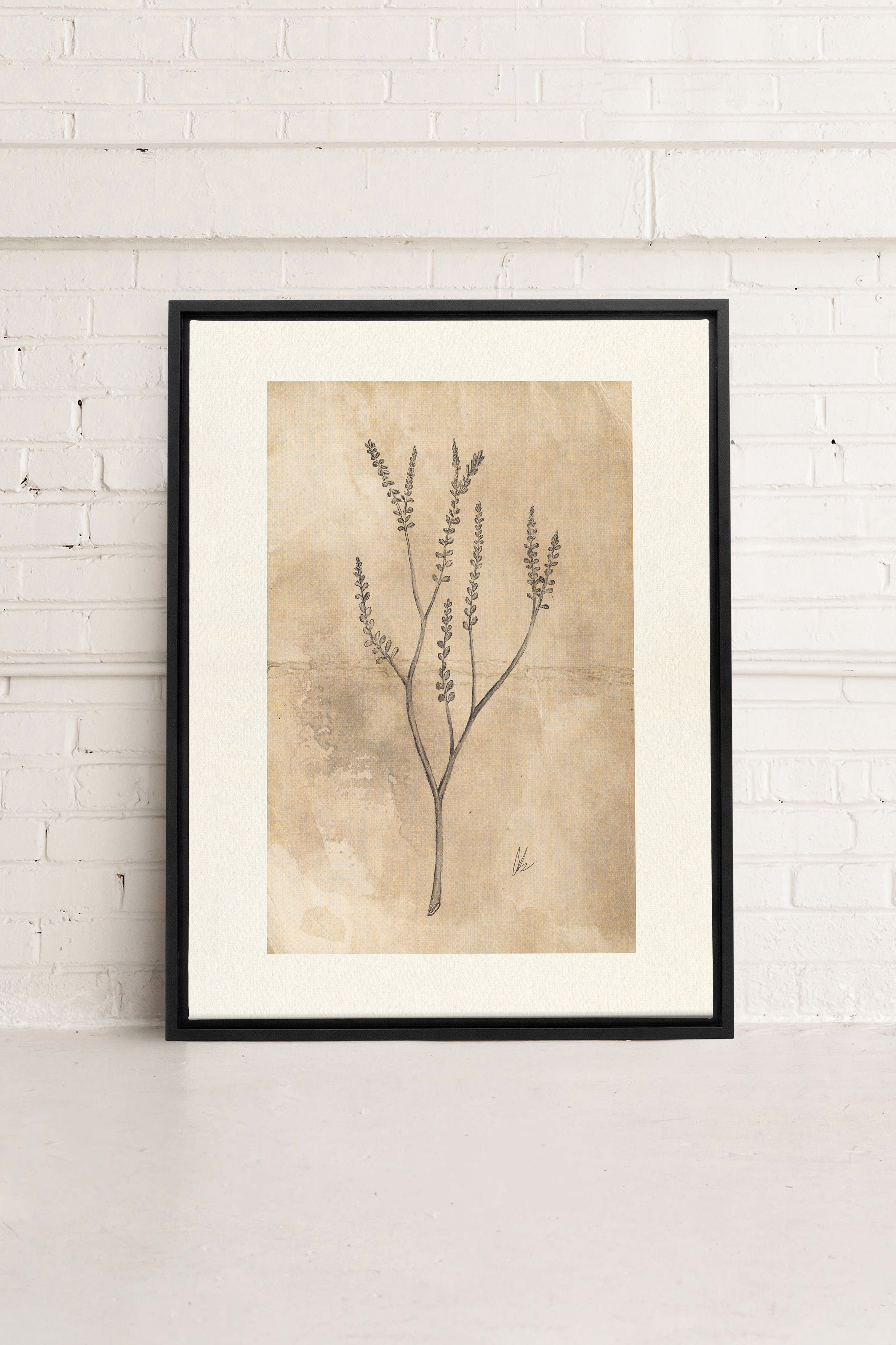 BLOOMING FLOWER II, Artwork on stretched canvas, framed in black