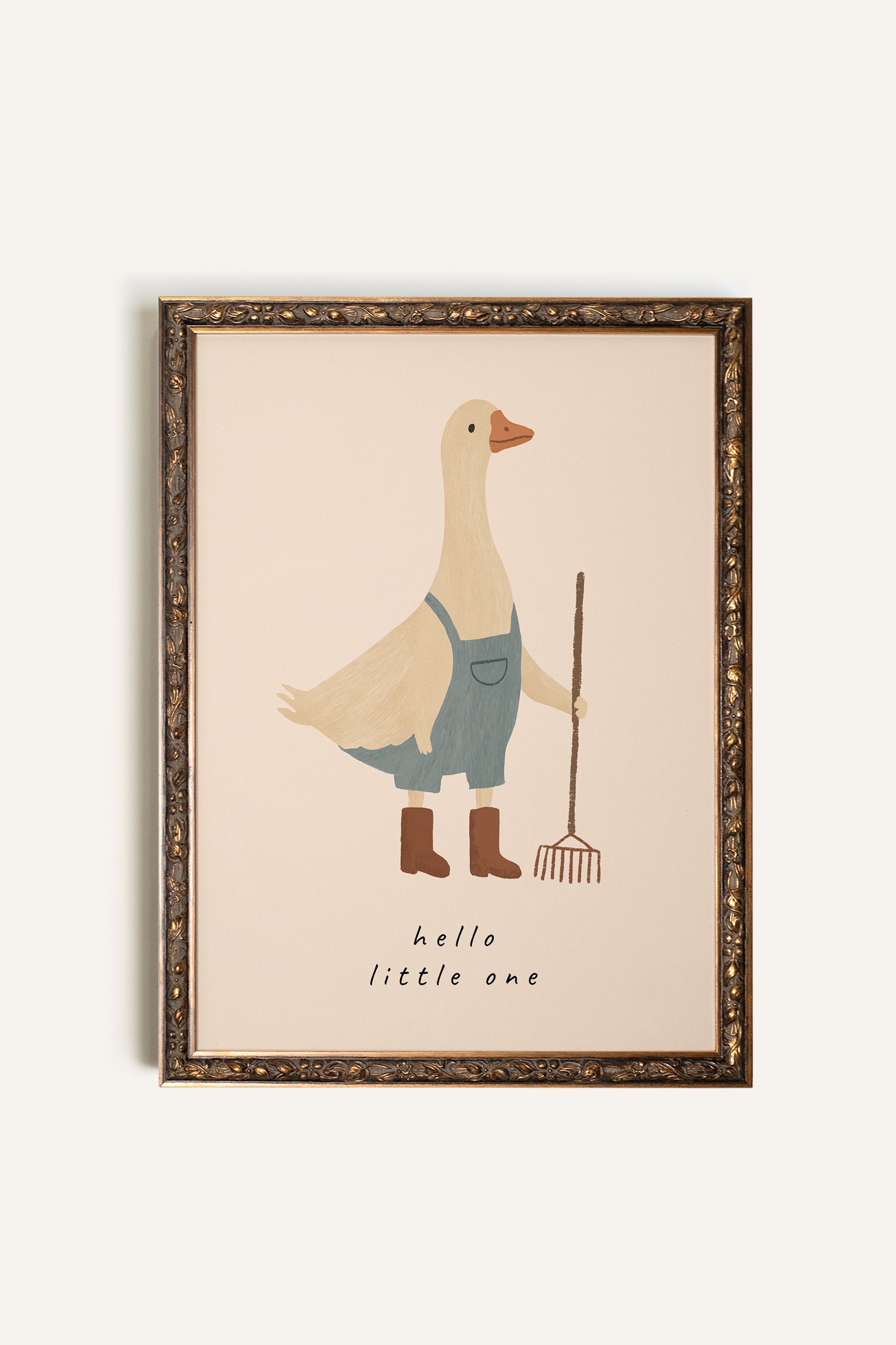 HELLO LITTLE ONE, Oeuvre sur toile rigide, encadré Vintage Bronze