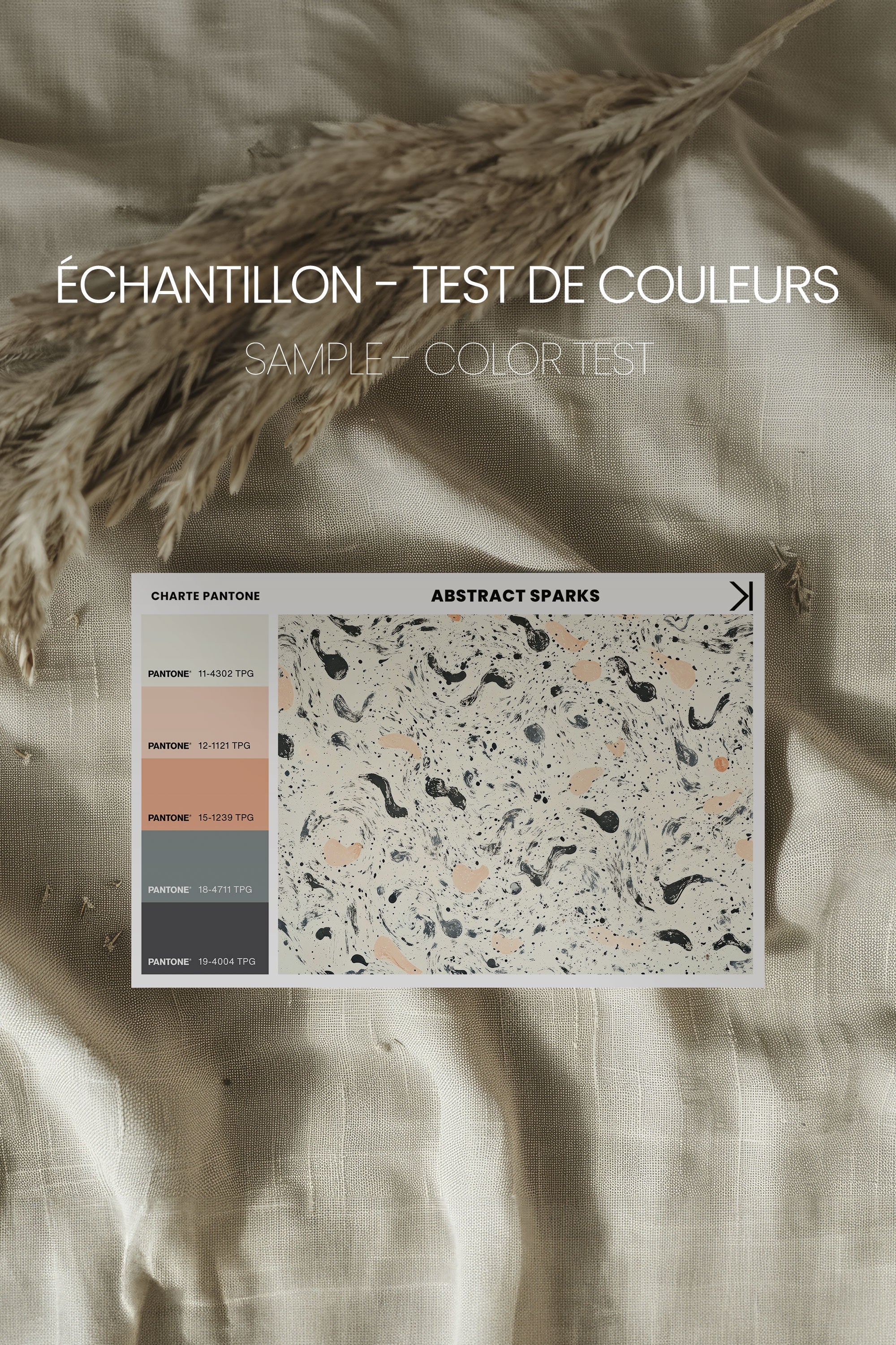 OLEKA CANVAS - ABSTRACT SPARKS, Oeuvre sur toile étirée, encadré Blanc
