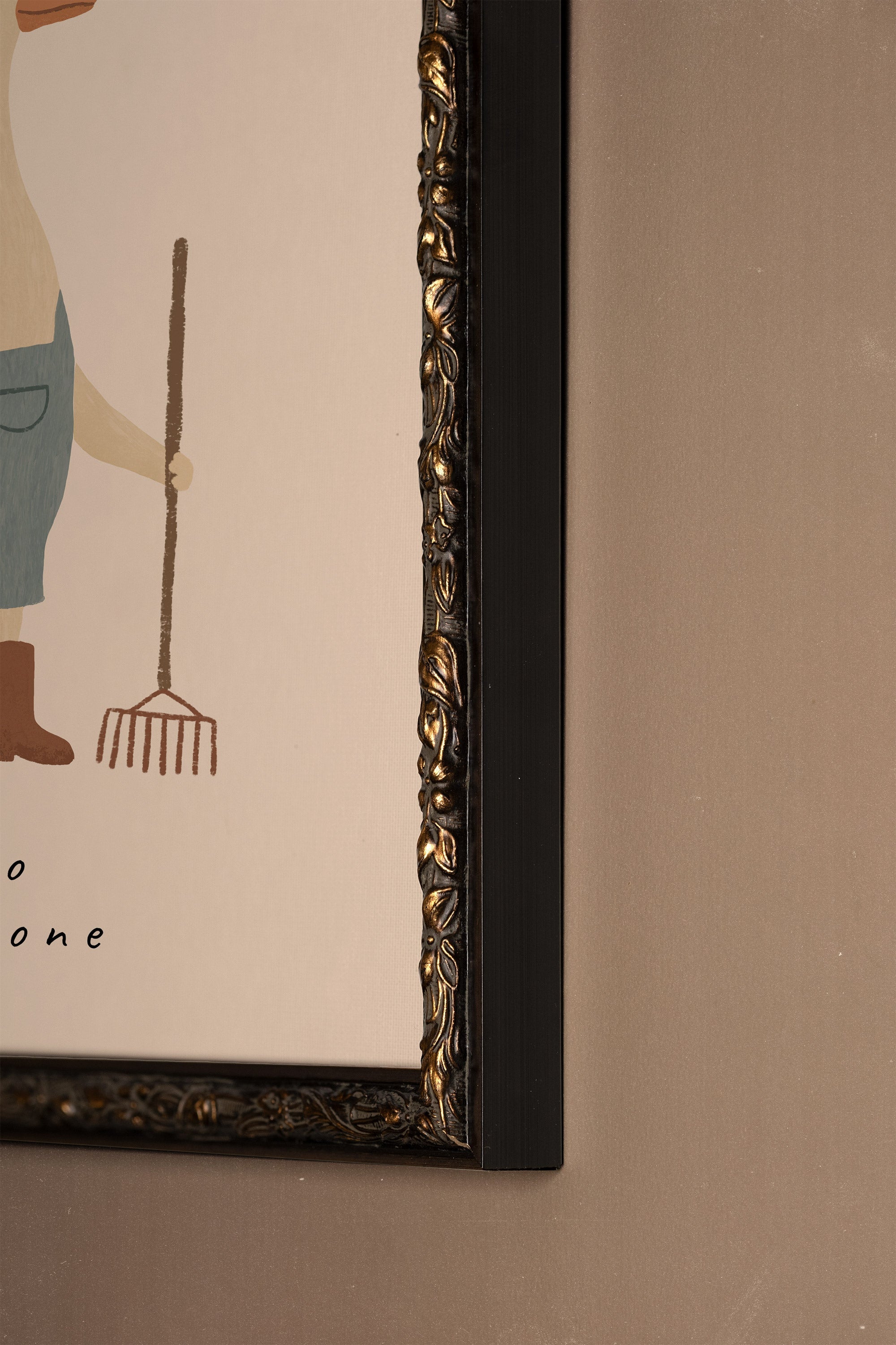 HELLO LITTLE ONE, Oeuvre sur toile rigide, encadré Vintage Bronze