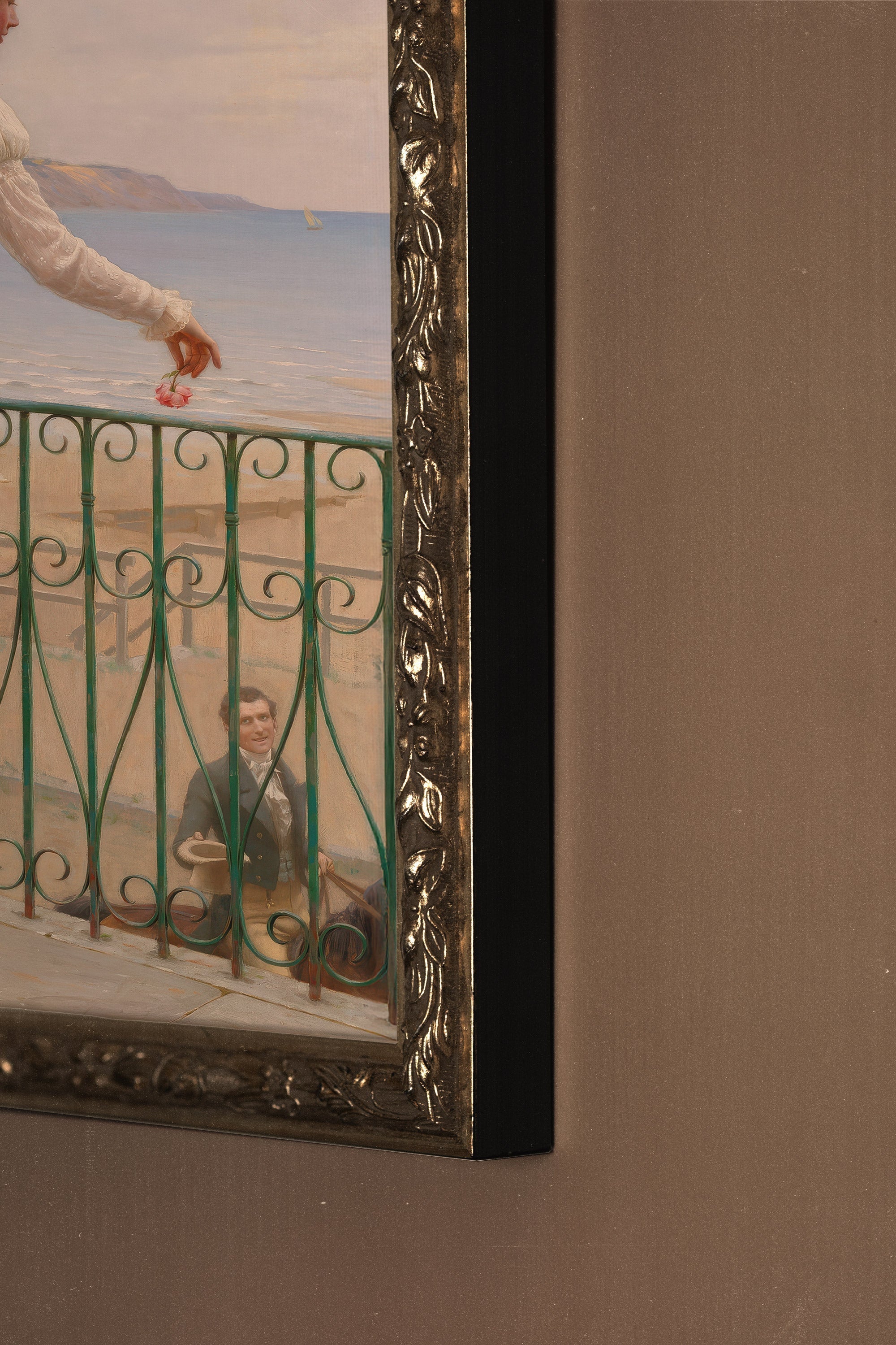 FLEUR DU DESTIN, Oeuvre sur toile rigide, encadré Vintage Argent