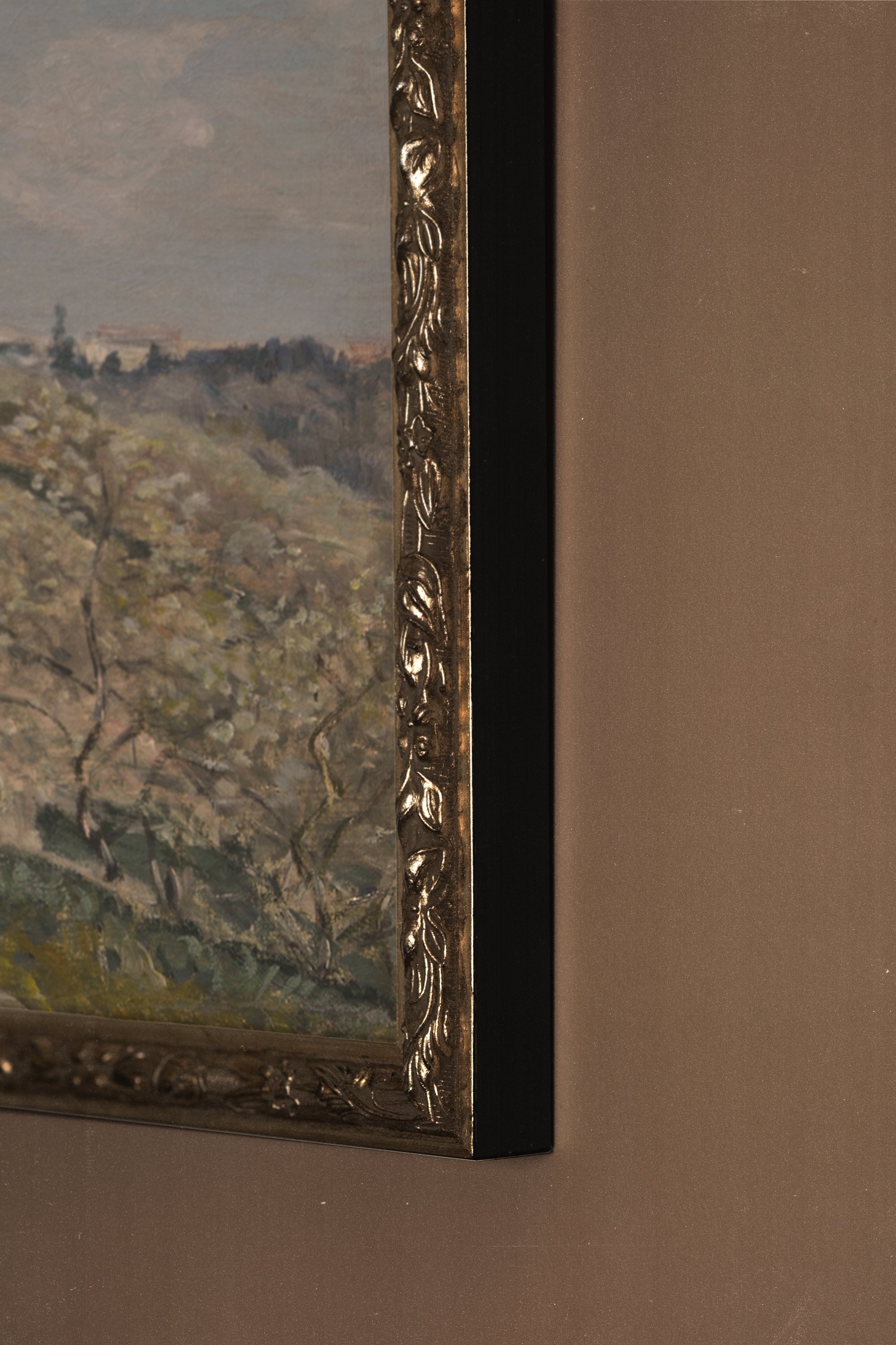 FLORAISON À BOUGIVAL, Oeuvre sur toile rigide, encadré Vintage Argent