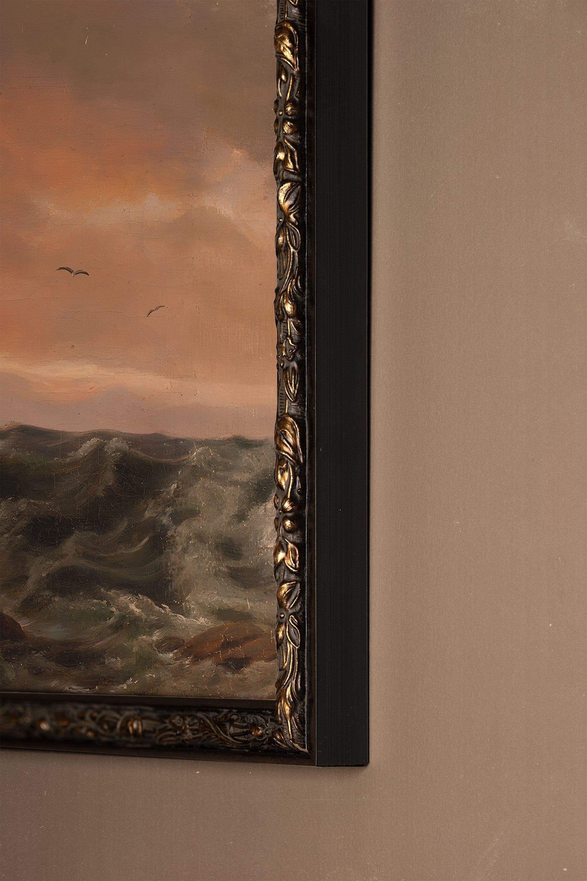 VESTIGE DES FLOTS, Artwork on rigid canvas, framed in Vintage Bronze