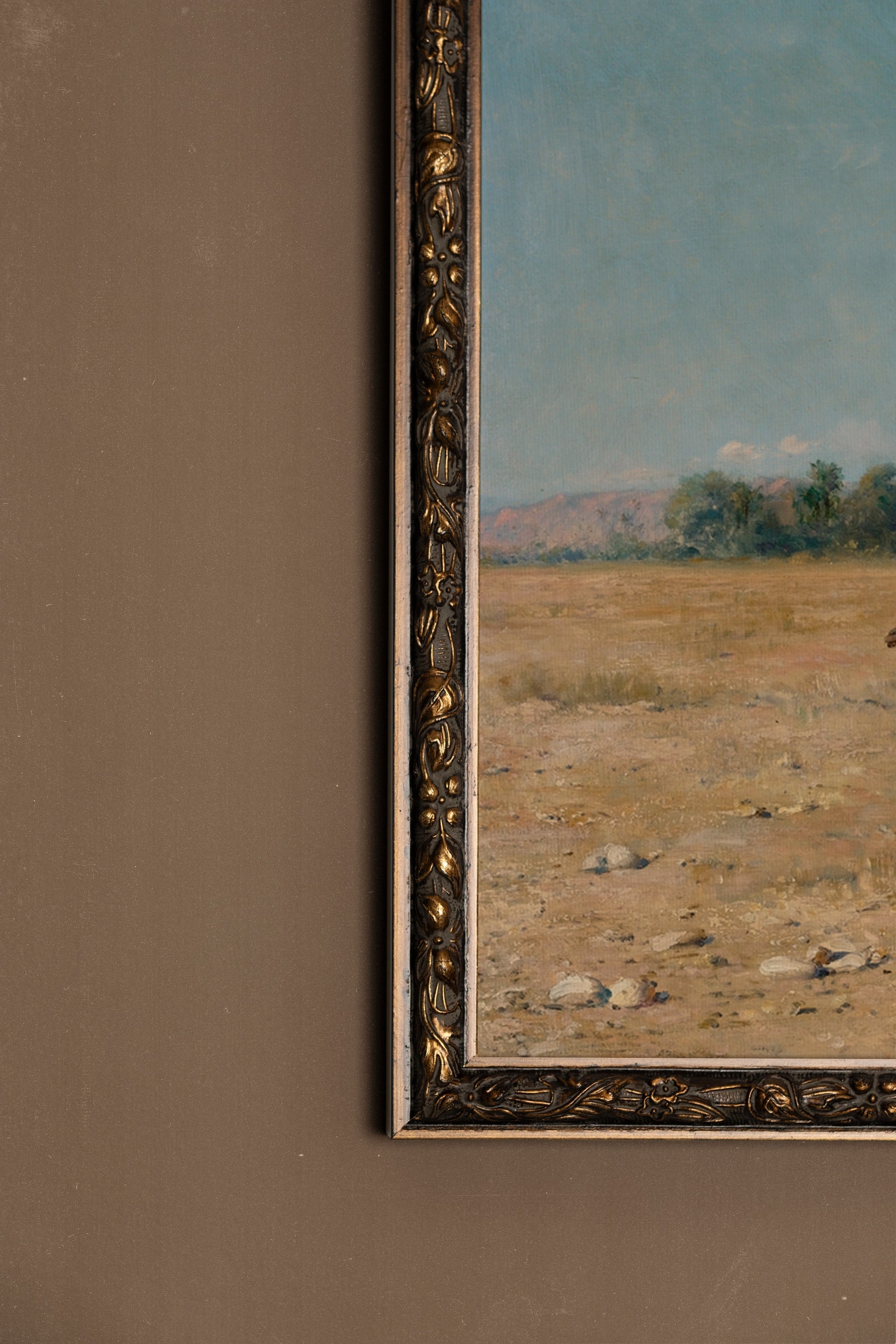 HALTE AU SOLEIL, Oeuvre sur toile rigide, encadré Vintage Bronze