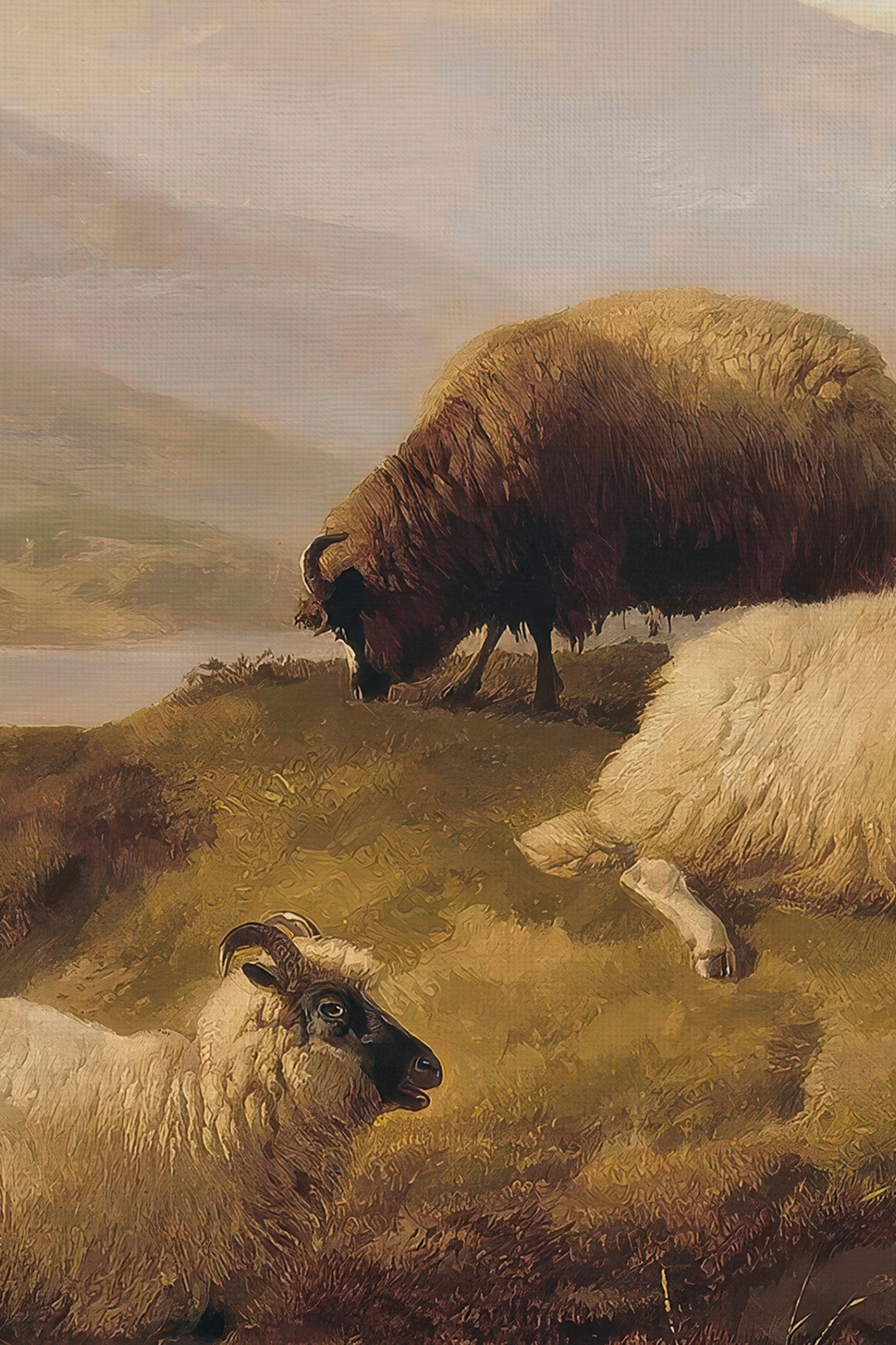 PASTORAL REST, Oeuvre sur toile étirée, encadré Vintage Bronze