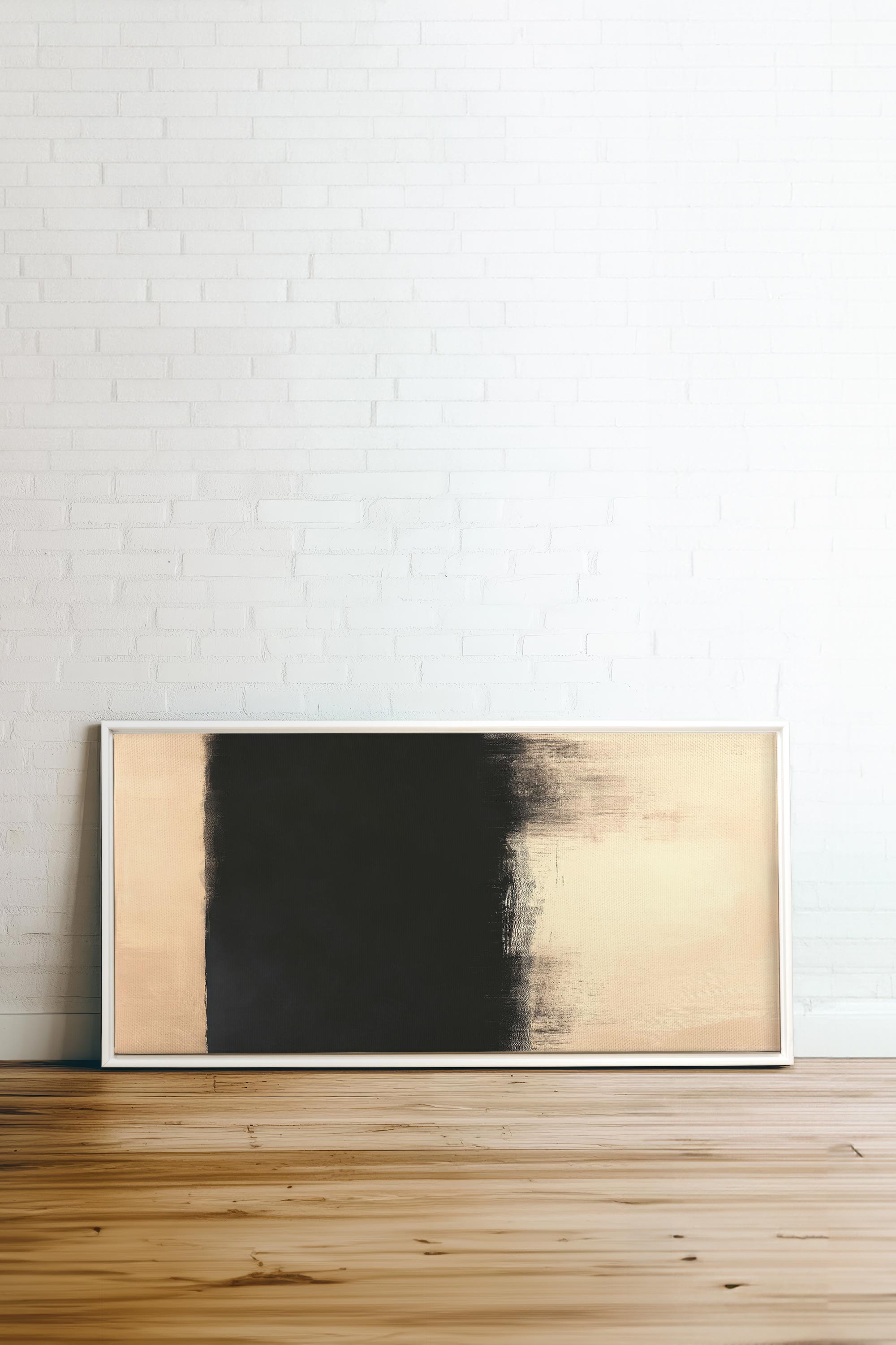OLEKA CANVAS - SHADOW MEETS LIGHT, Oeuvre sur toile étirée, encadré Blanc