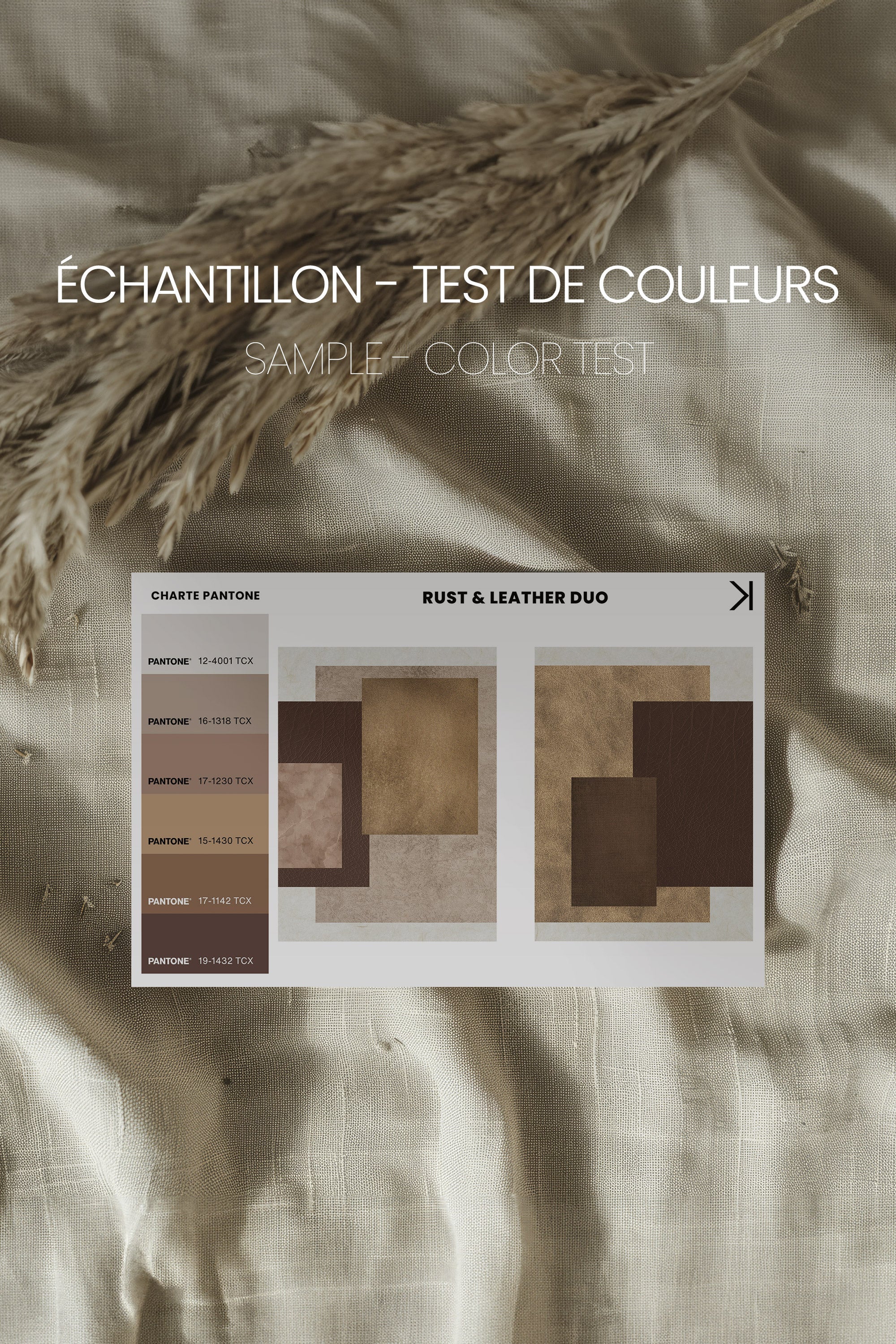 RUST & LEATHER DUO, 2 Oeuvres sur toile étirée, encadré Noir