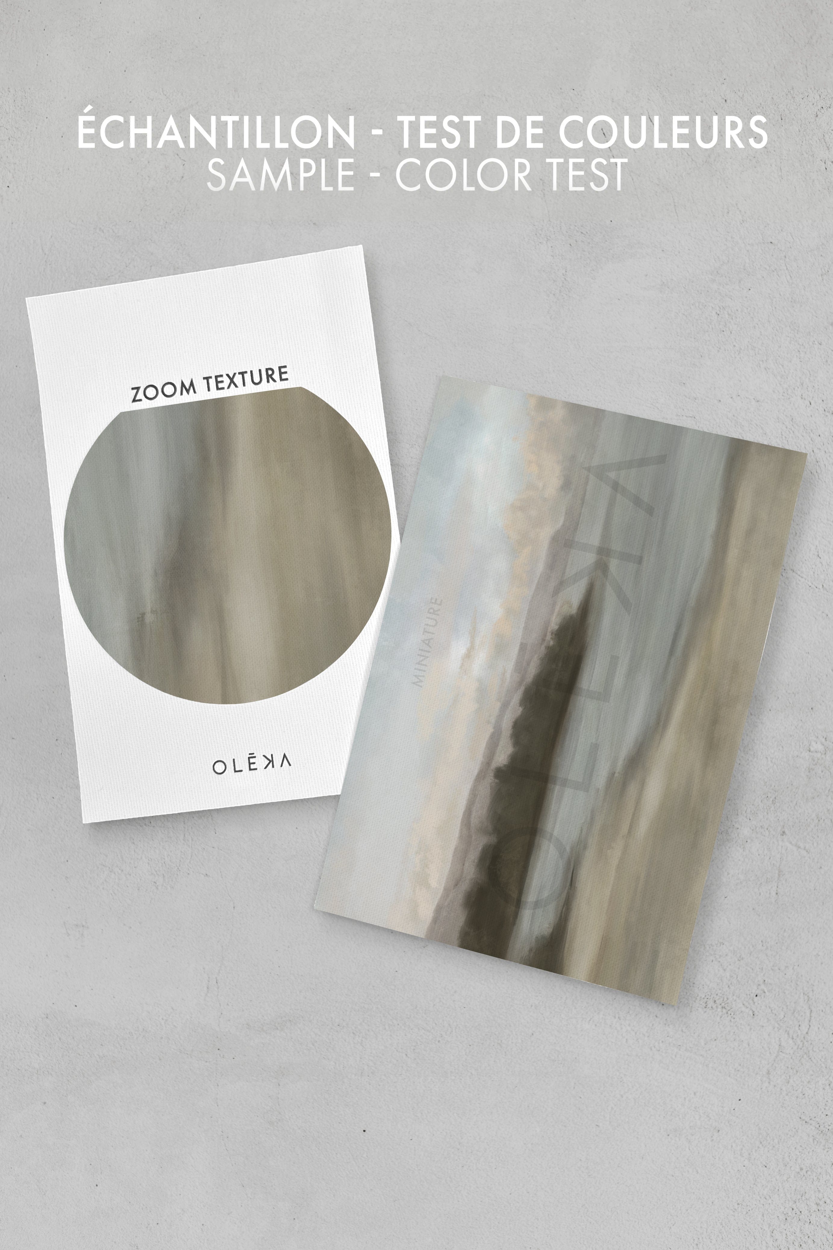 OLEKA CANVAS - CALME SUR LA RIVE, Oeuvre sur toile étirée, encadré Brun Chêne