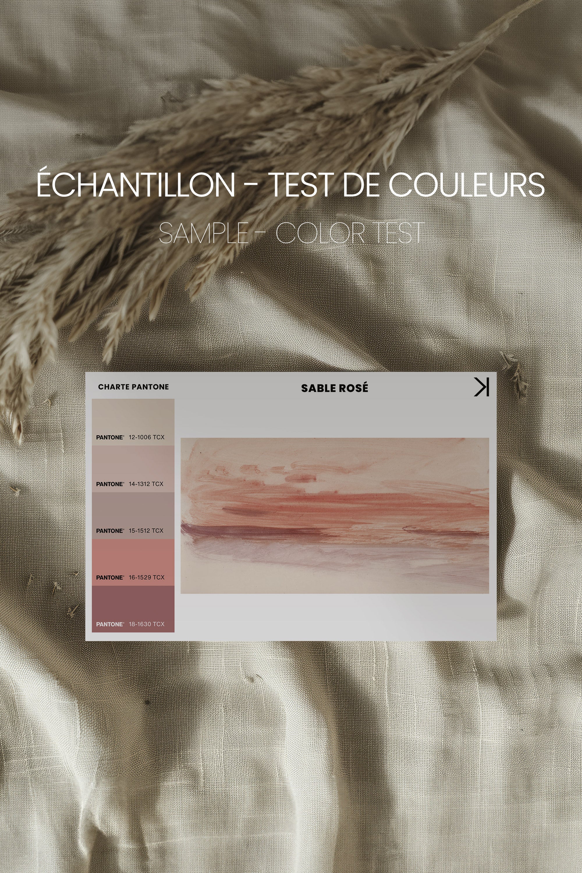 SABLE ROSÉ, Artwork on stretched canvas, framed in white