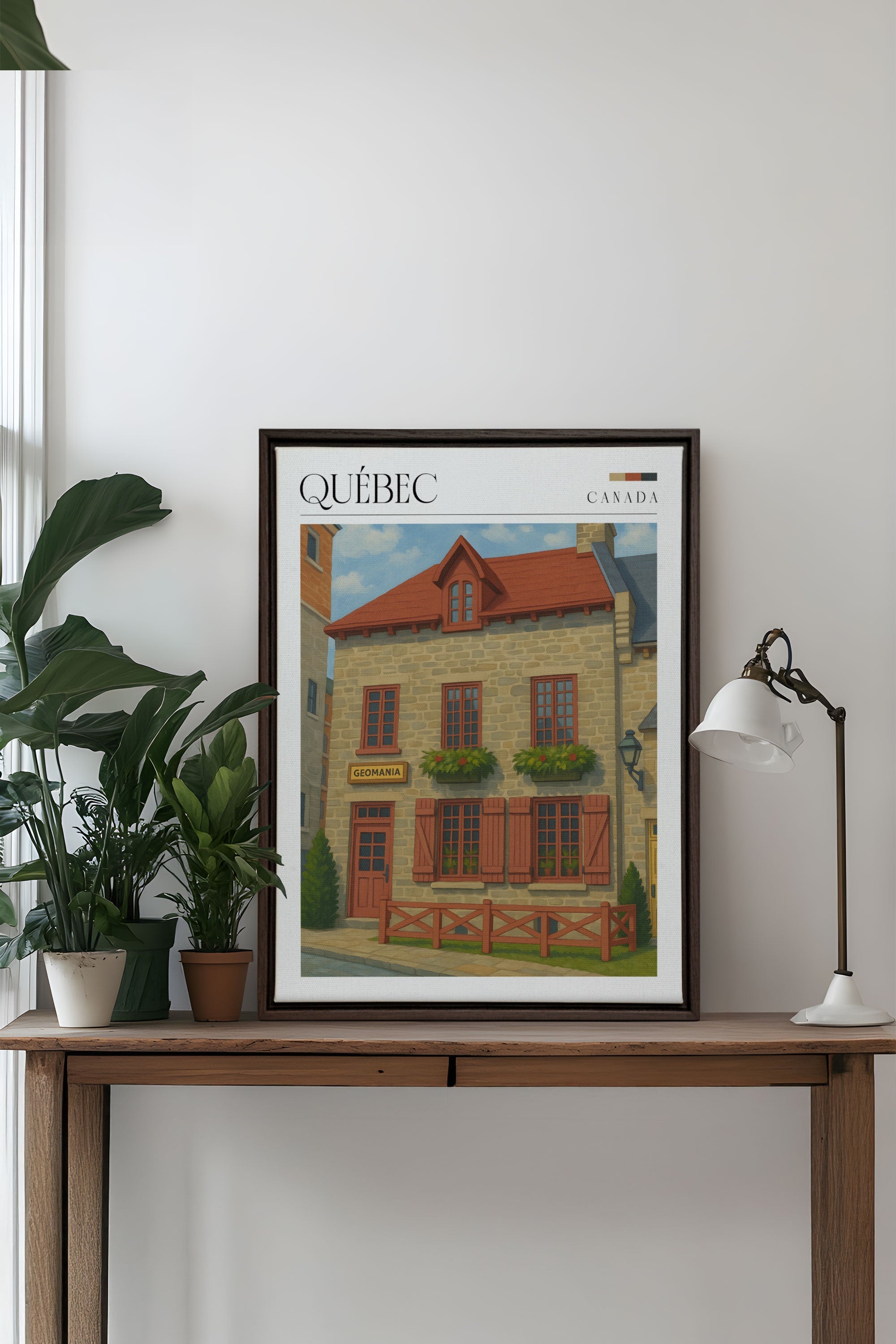 OLEKA CANVAS - QUÉBEC II, Oeuvre sur toile étirée, encadré Brun Noyer