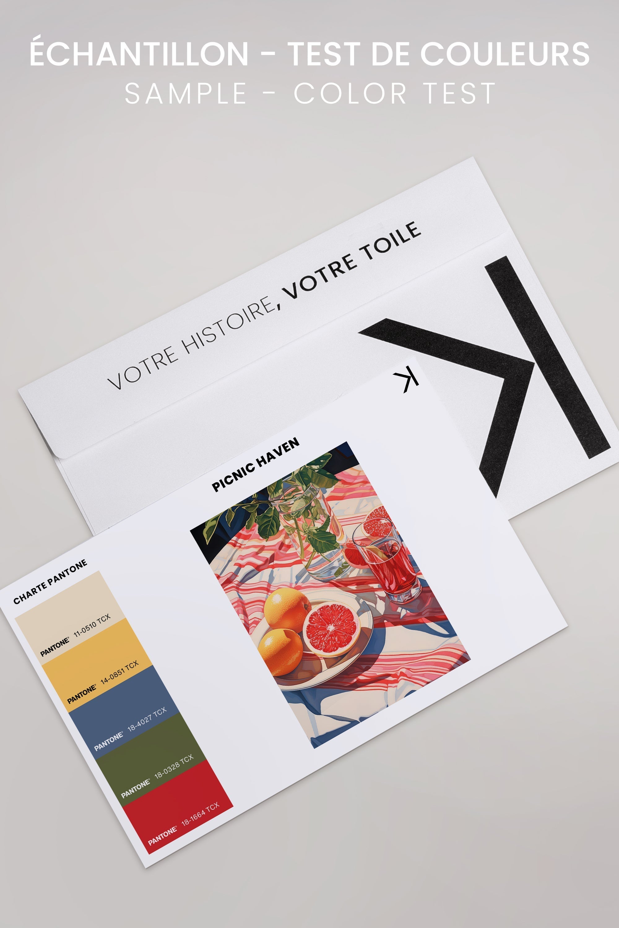 OLEKA CANVAS - PICNIC HAVEN, Oeuvre sur toile étirée, encadré Brun Noyer
