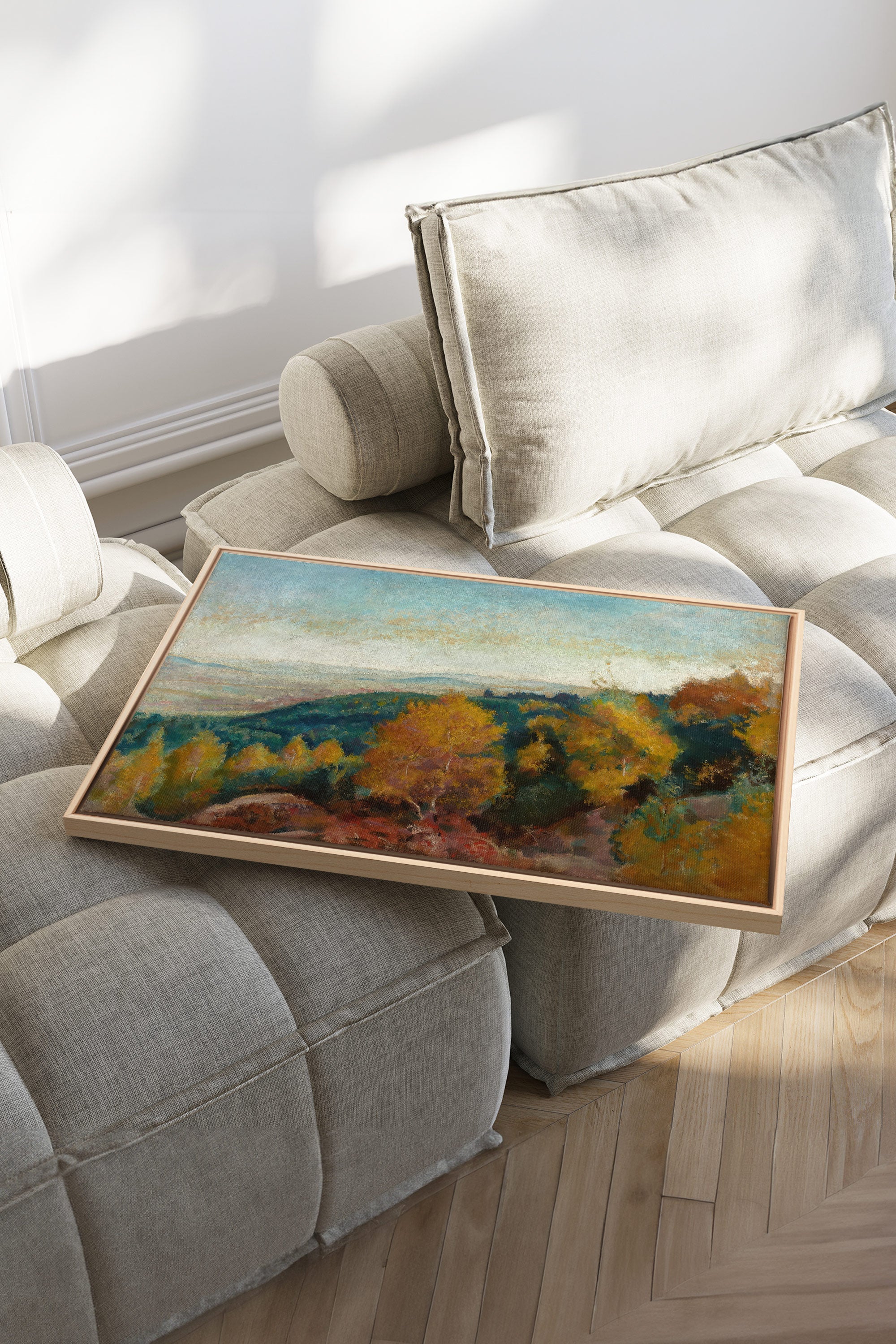 AMBER HILLS, Oeuvre sur toile étirée, encadré Naturel Clair