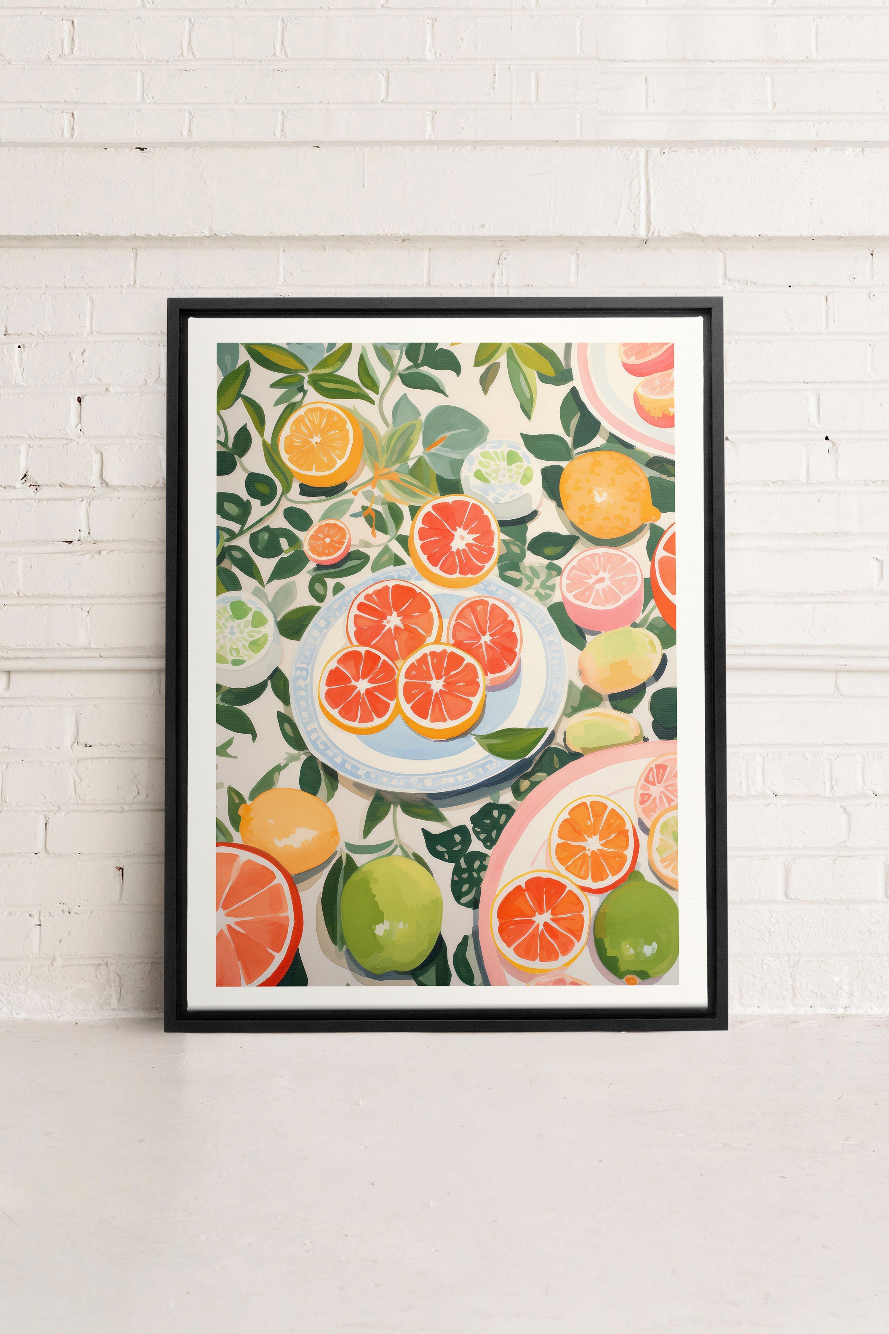 OLEKA CANVAS - CITRUS DELIGHT, Oeuvre sur toile étirée, encadré Noir