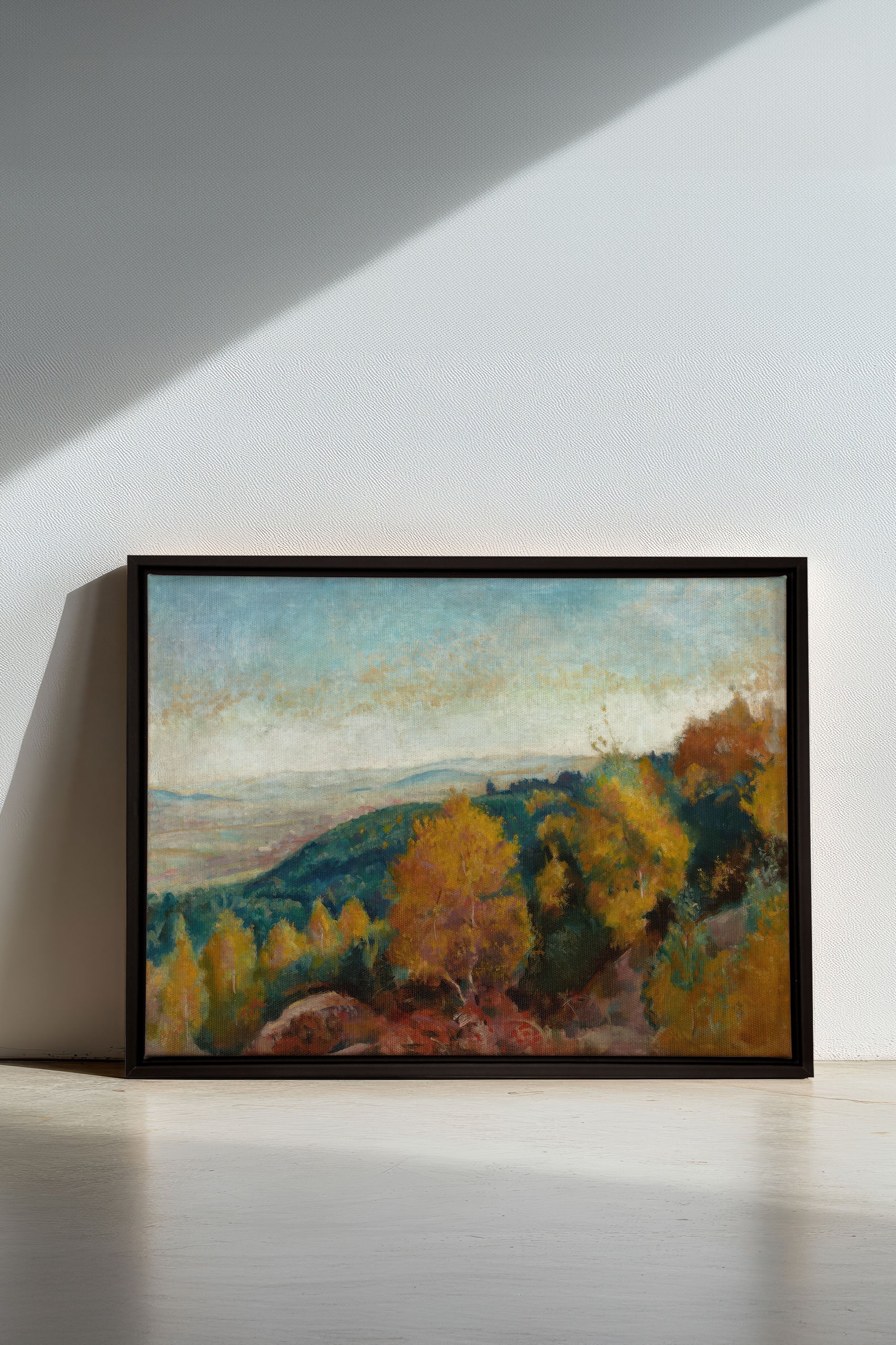 AMBER HILLS, Artwork on stretched canvas, framed in black