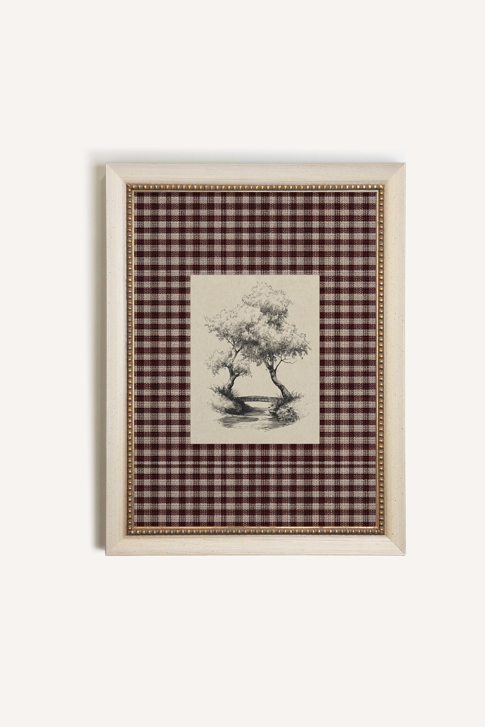 BETWEEN THE TREES, Artwork on rigid canvas, signature frame by Atelier Dansereau