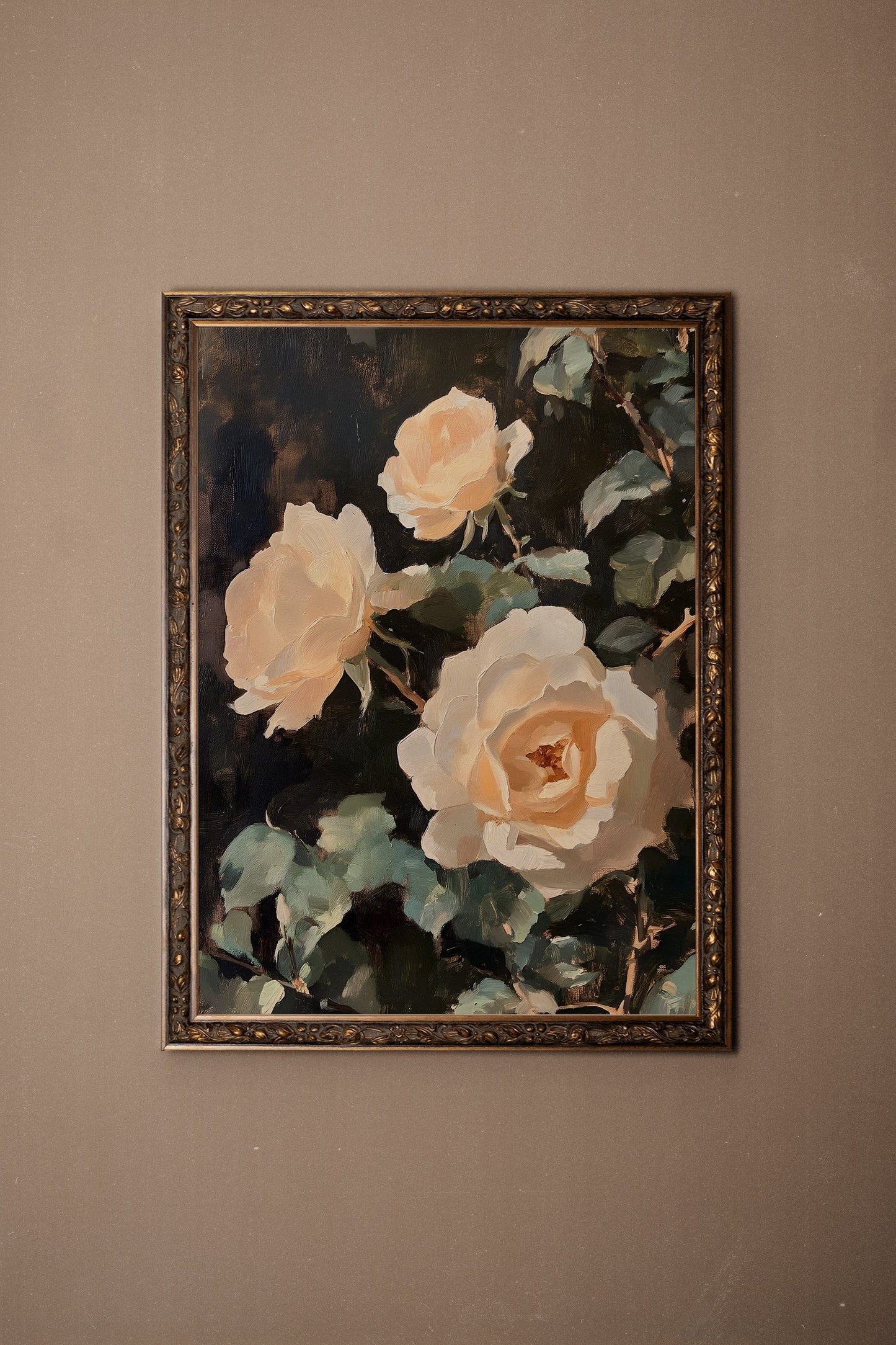 VELVET FLOWER, VINTAGE BRONZE FRAME