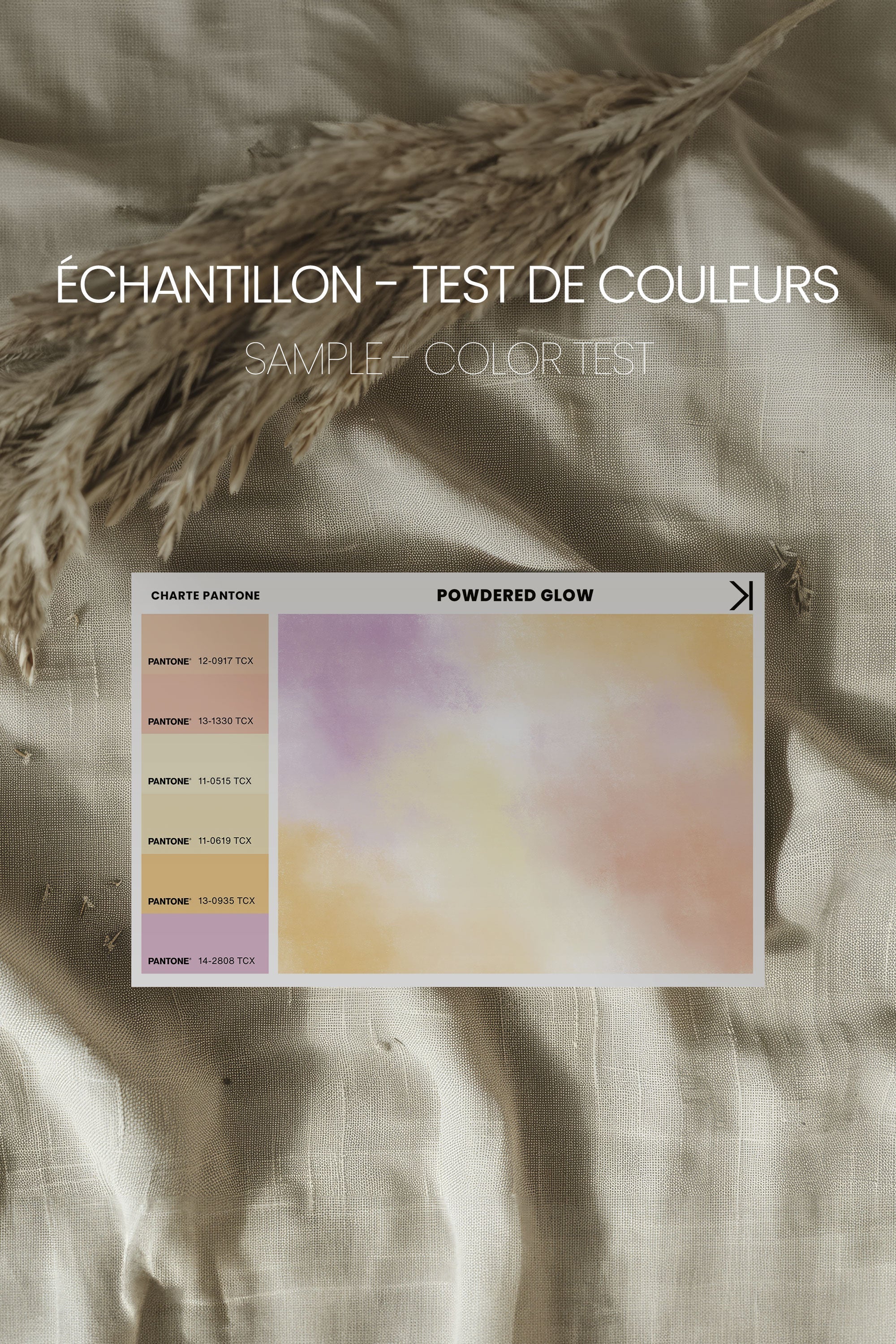 OLEKA CANVAS - POWDERED GLOW, Oeuvre sur toile étirée, encadré Blanc