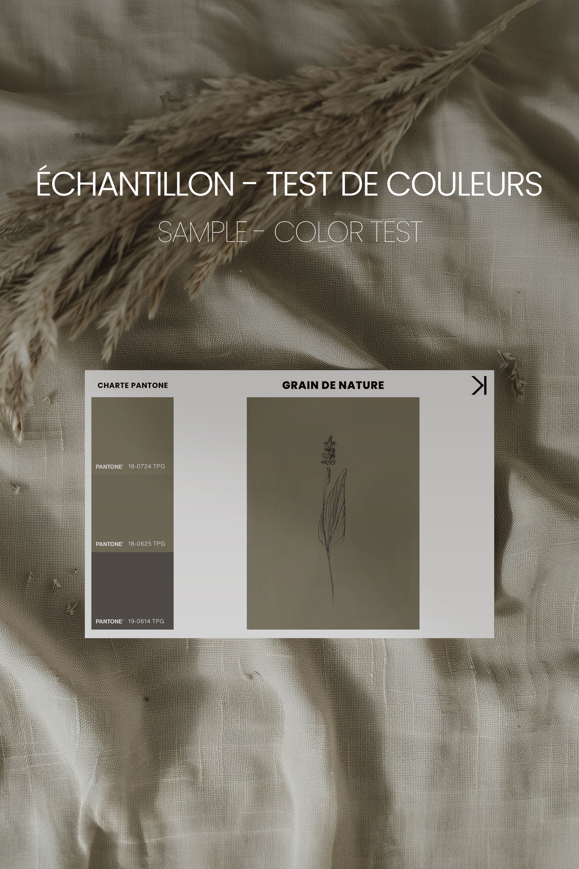 OLEKA CANVAS - GRAIN DE NATURE, Oeuvre sur toile étirée, encadré Blanc