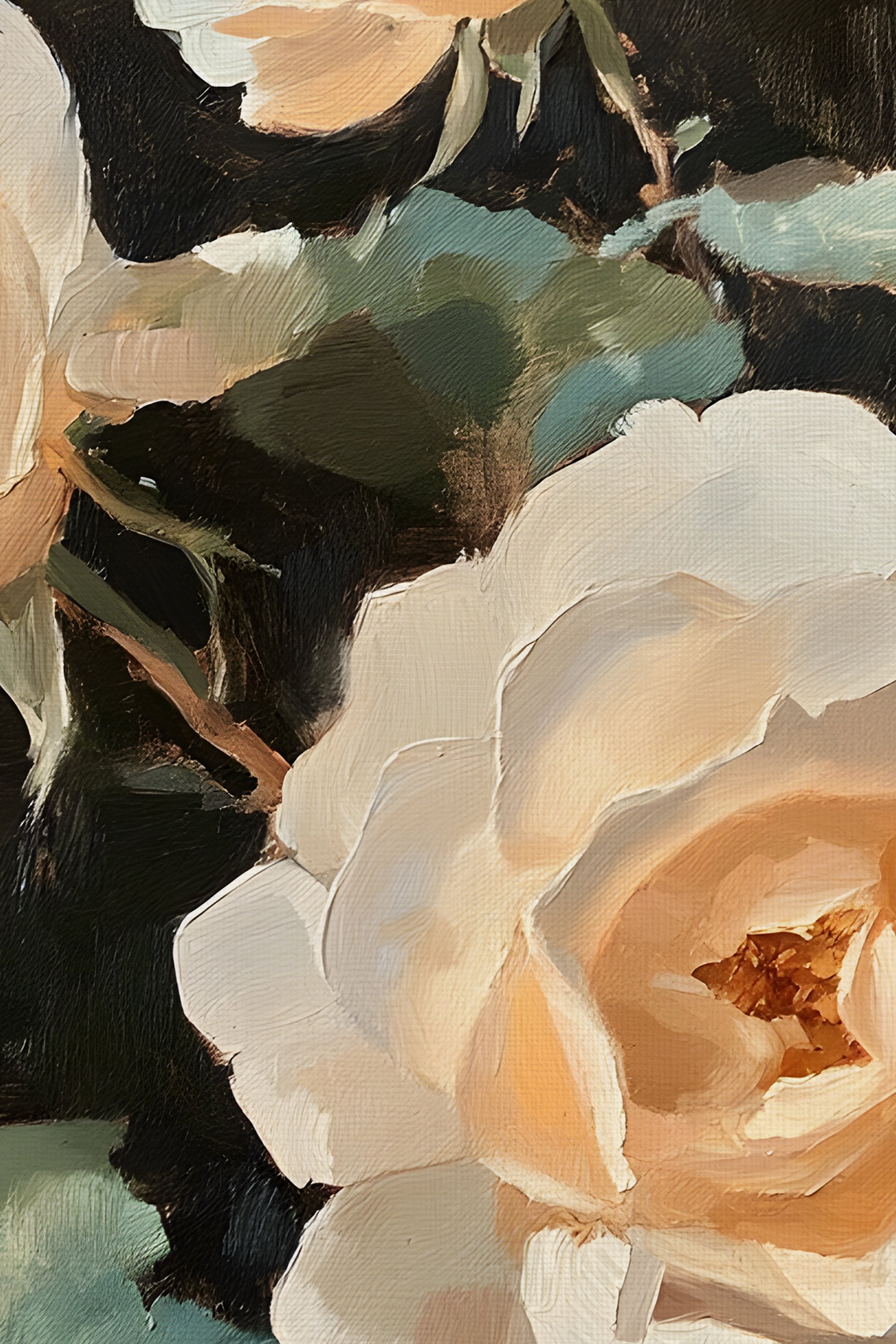 FLEUR DE VELOURS, Oeuvre sur toile rigide, encadré Vintage Bronze